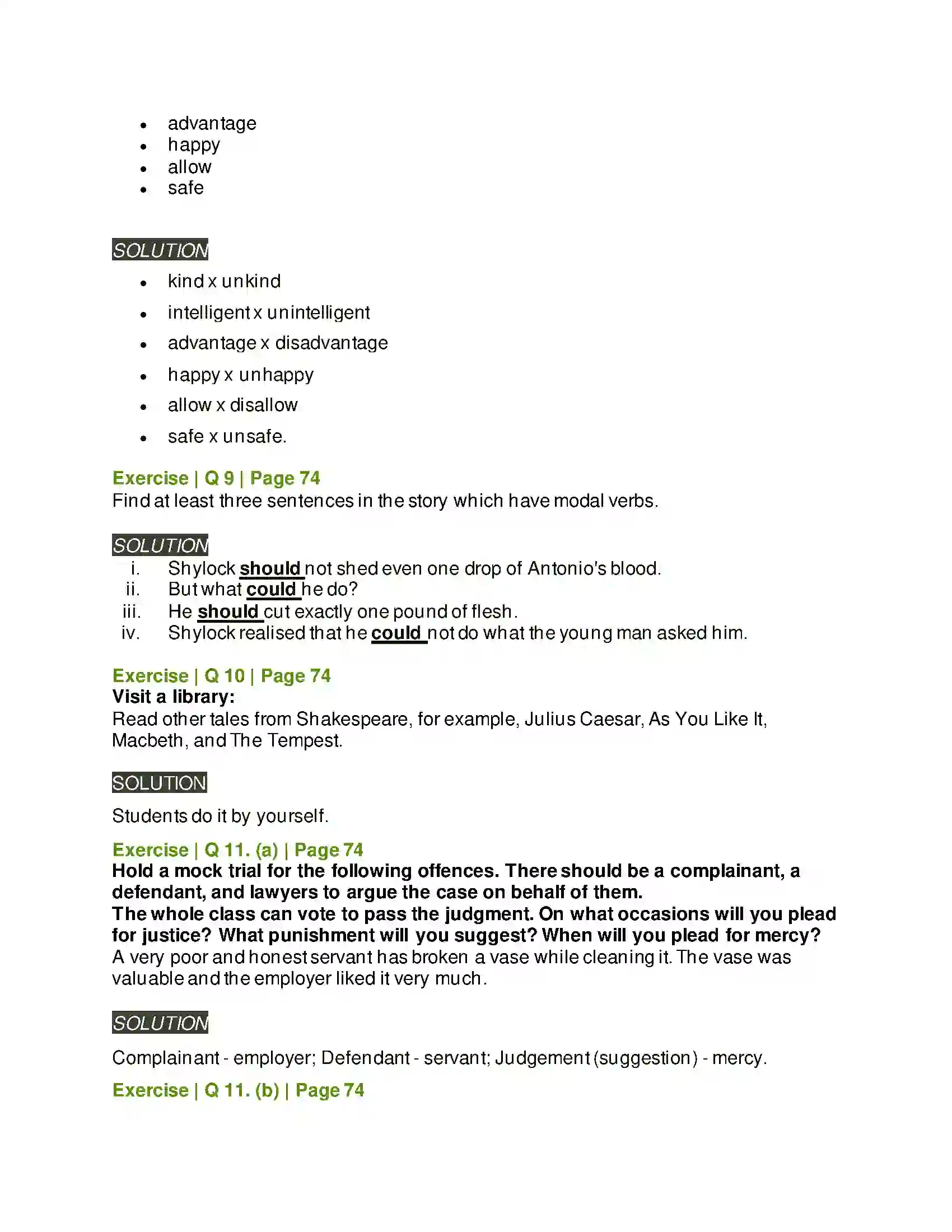 Maharashtra Board Class 6th English 3.6 The Merchant of Venice Solution 6