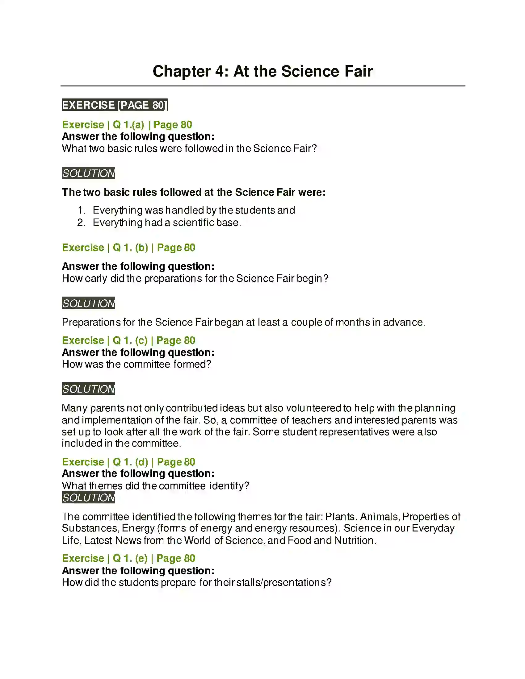 Maharashtra Board Class 6th English 3.7 At the Science Fair Solution 1