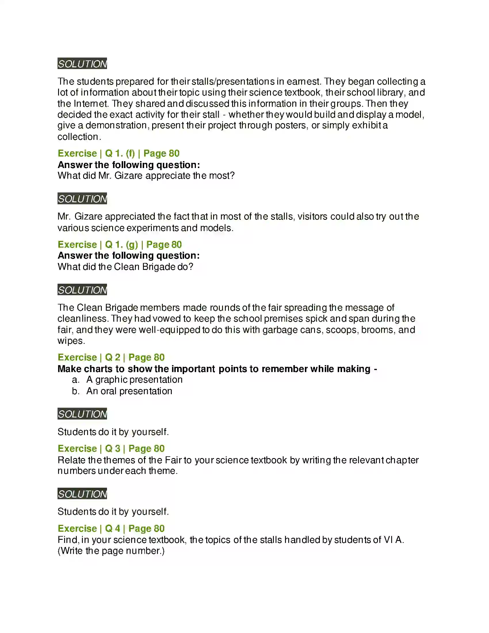 Maharashtra Board Class 6th English 3.7 At the Science Fair Solution 2