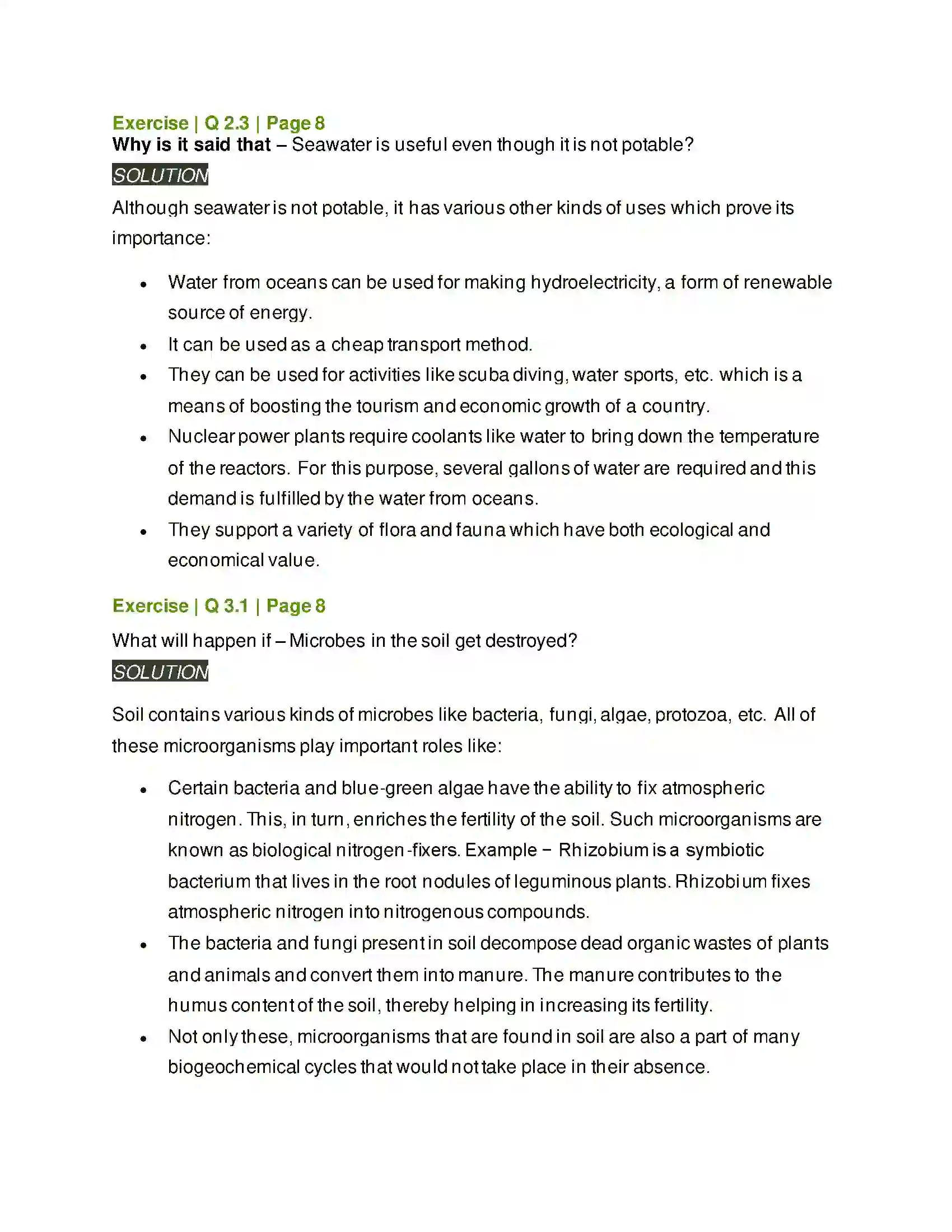 Maharashtra Board Class 6th General Science Natural Resources –Air, Water and Land Solution 2