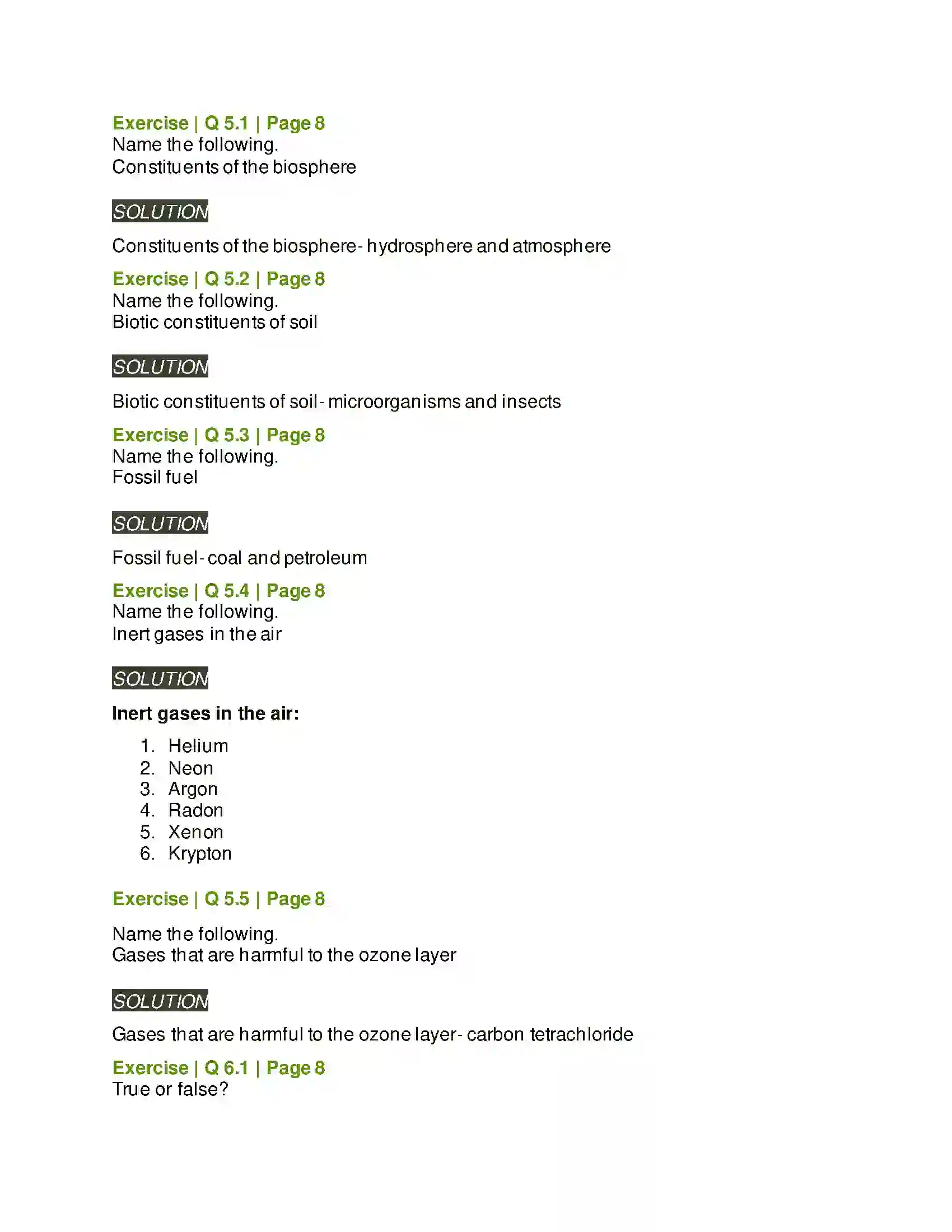 Maharashtra Board Class 6th General Science Natural Resources –Air, Water and Land Solution 4