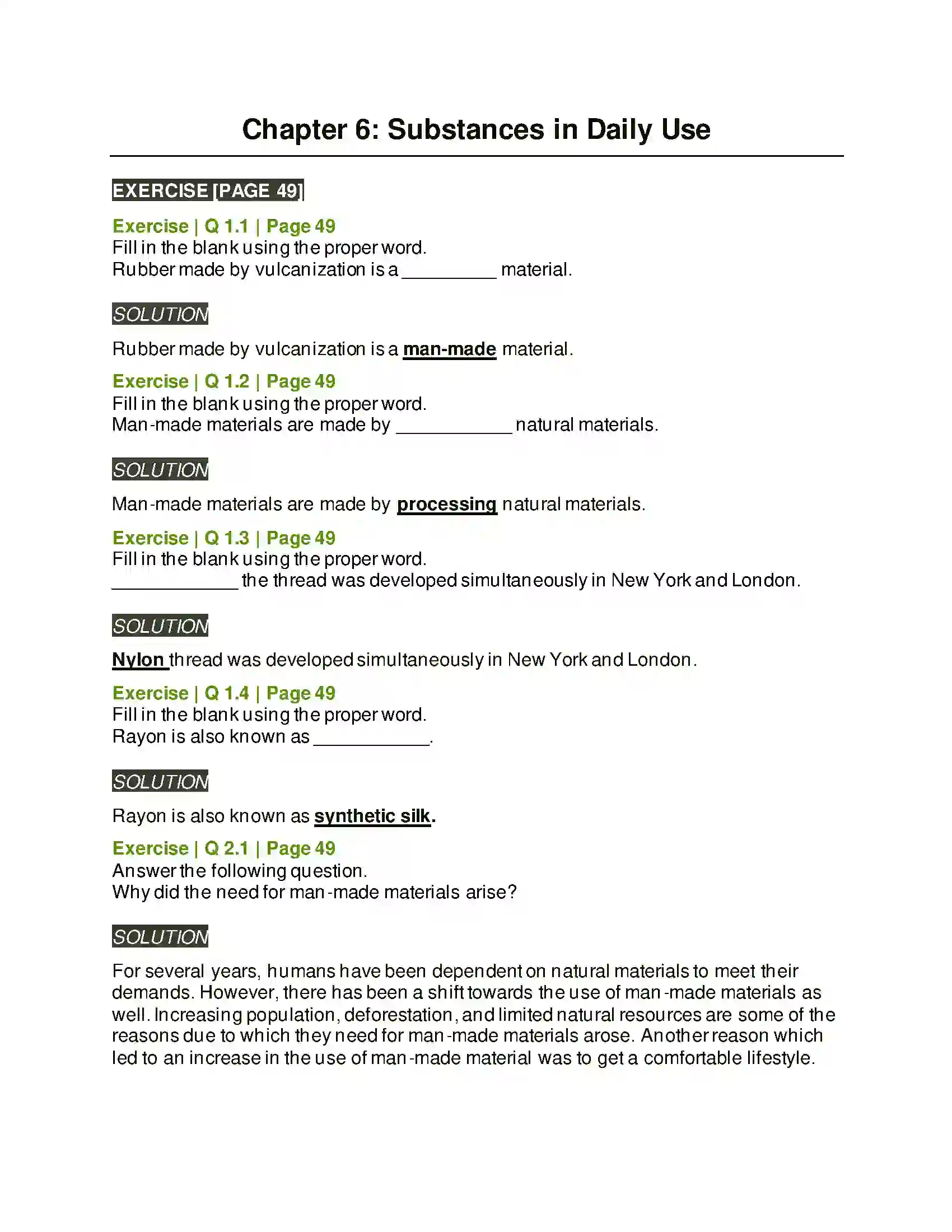 Maharashtra Board Class 6th General Science Substances in Daily Use Solution 1