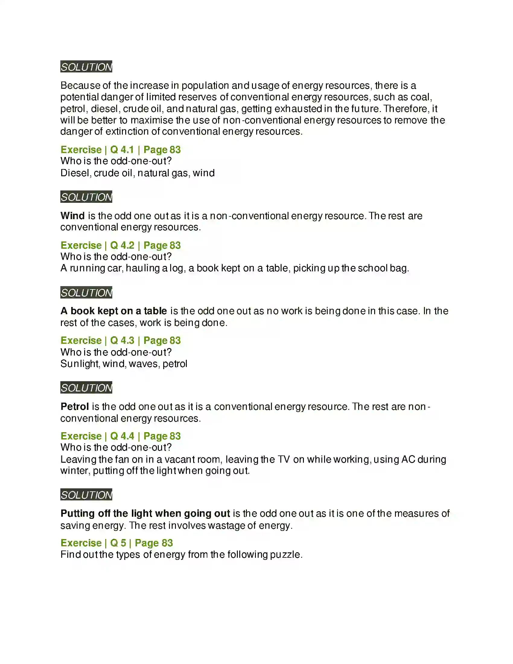 Maharashtra Board Class 6th General Science Work and Energy Solution 5