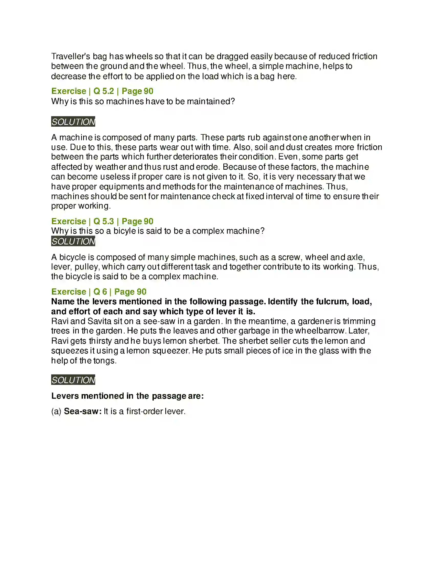 Maharashtra Board Class 6th General Science Simple Machines Solution 6