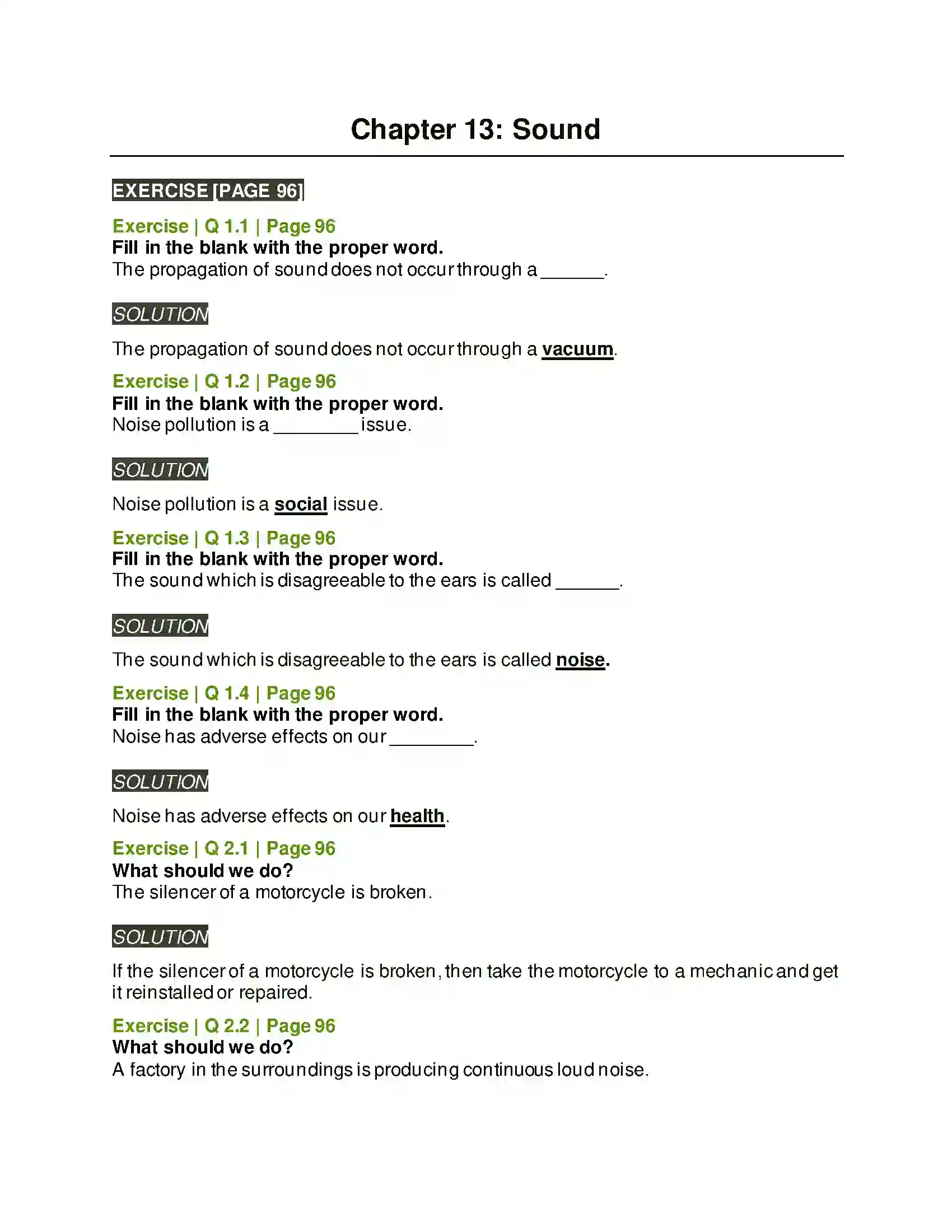 Maharashtra Board Class 6th General Science Sound Solution 1