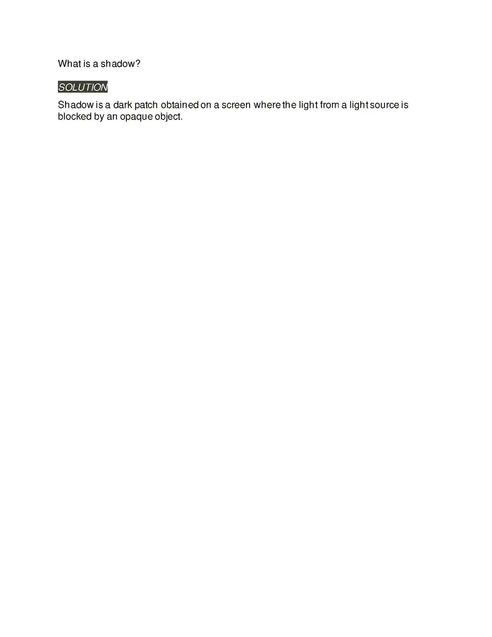 Maharashtra Board Class 6th General Science Light and the Formation of Shadows Solution 4