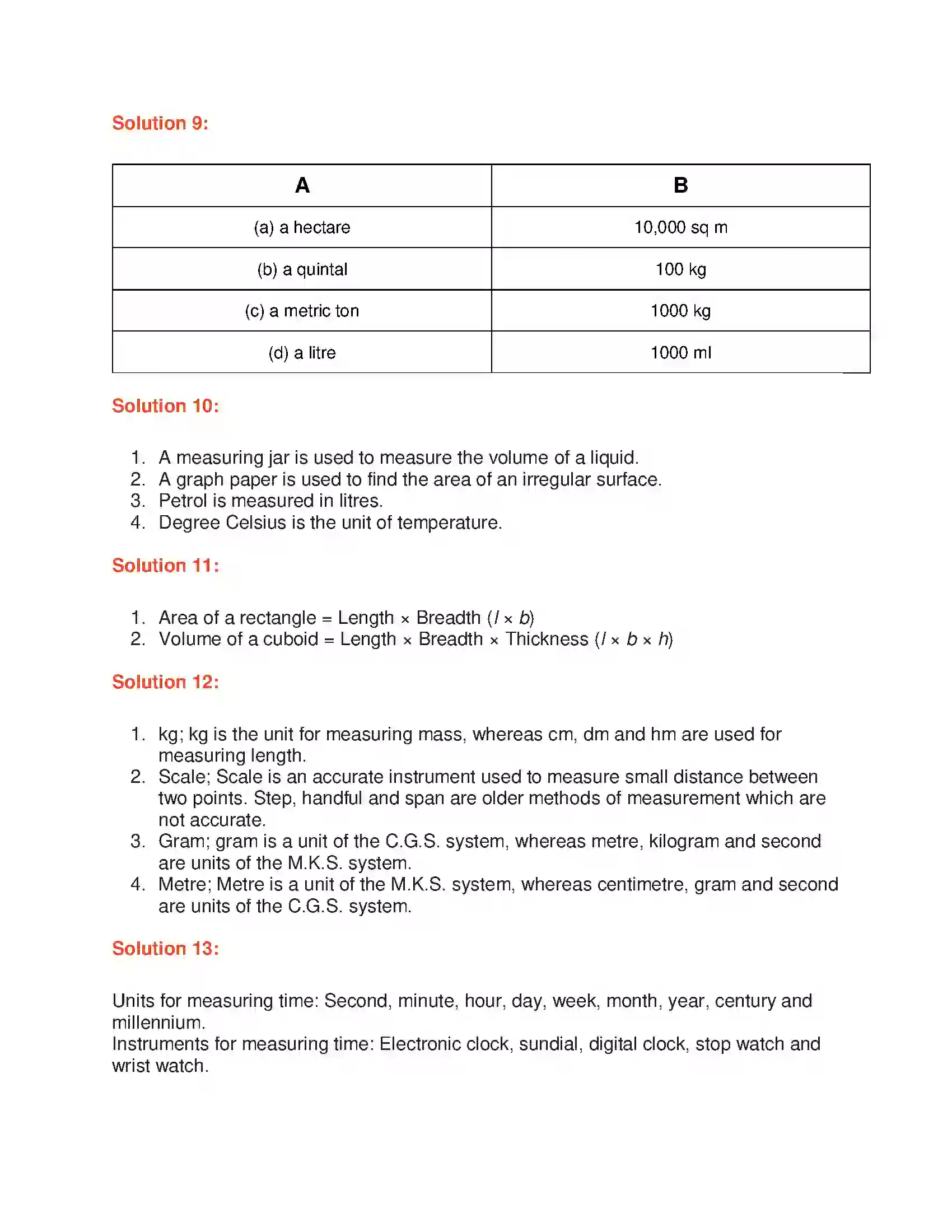 Maharashtra Board Class 6th General Science Measurement Solution 3