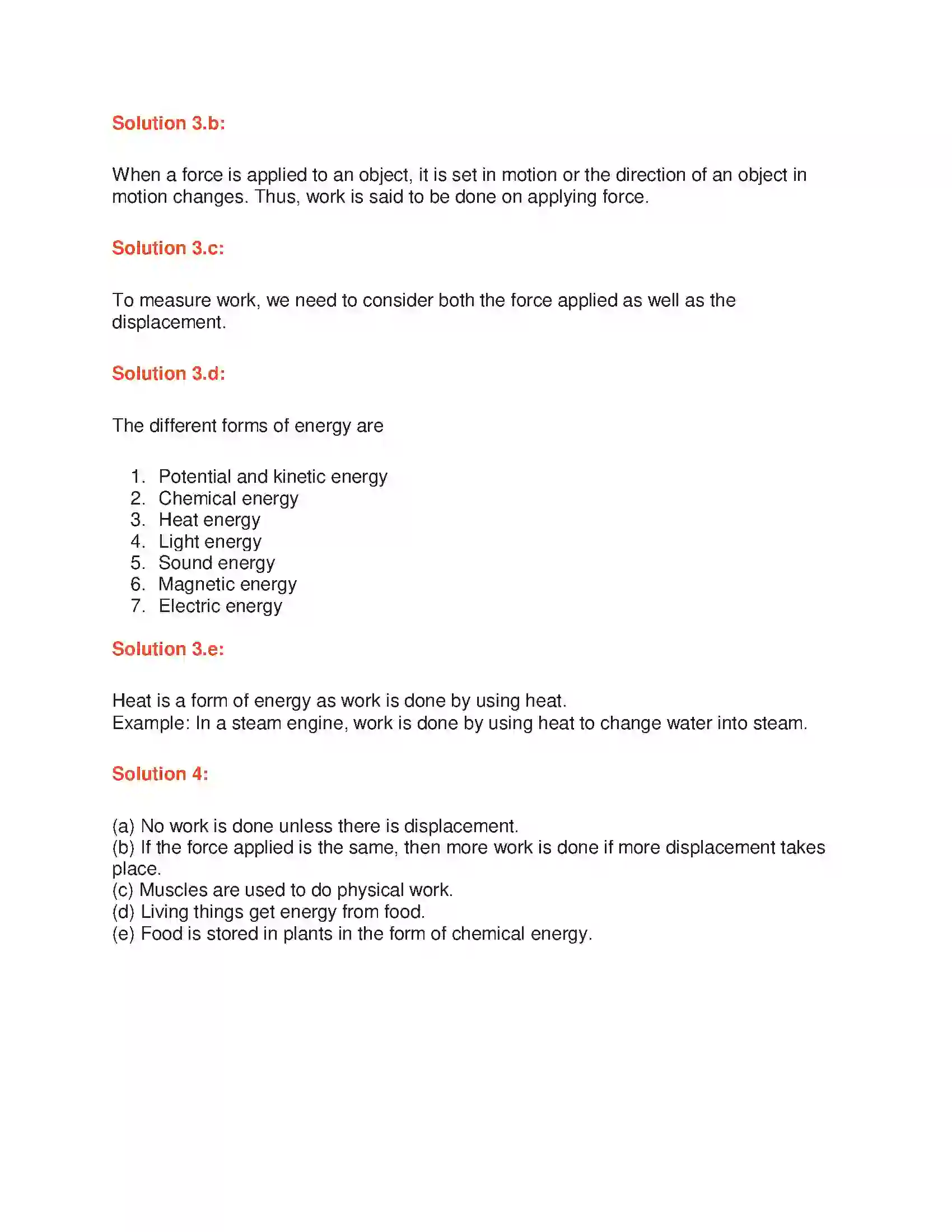 Maharashtra Board Class 6th General Science Work and Energy Solution 2