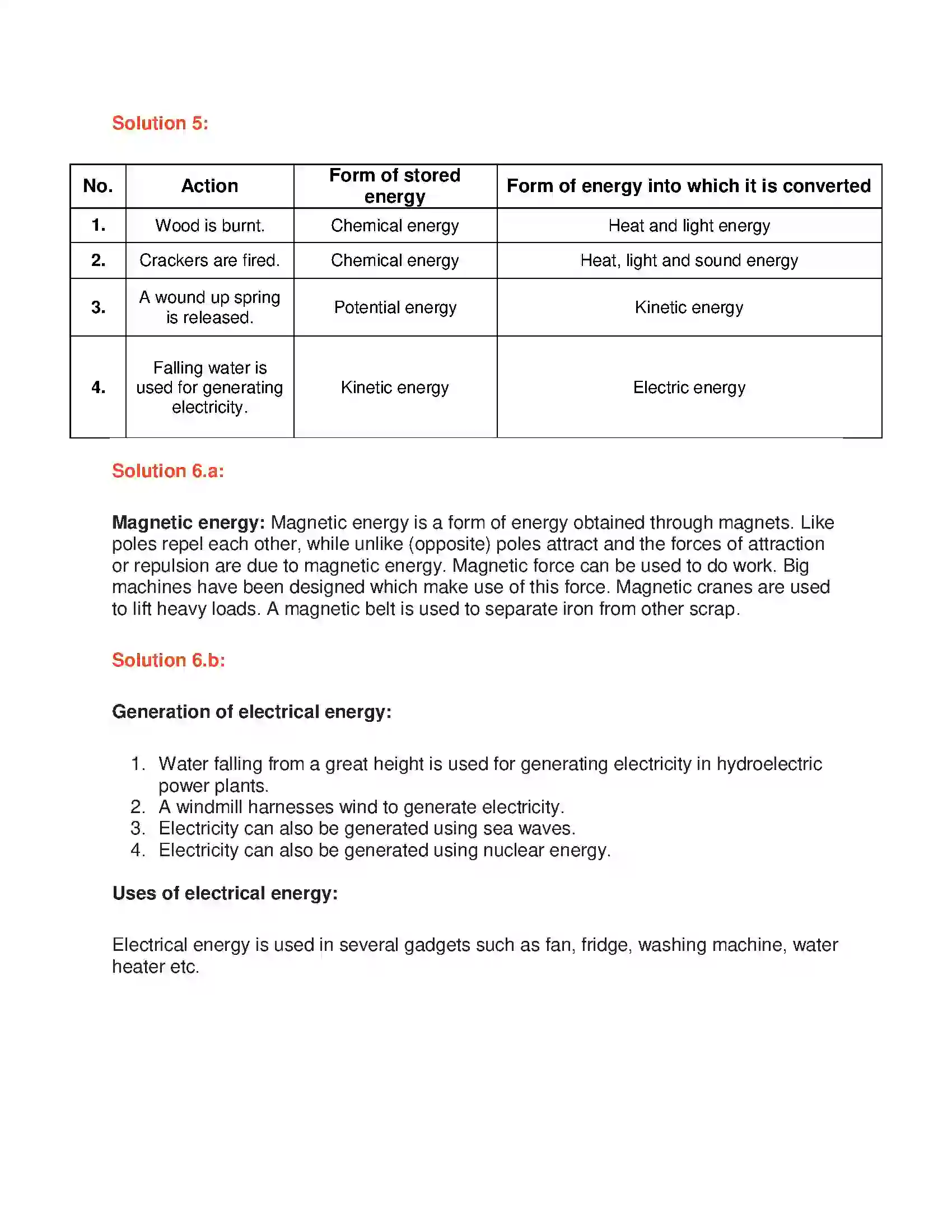 Maharashtra Board Class 6th General Science Work and Energy Solution 3