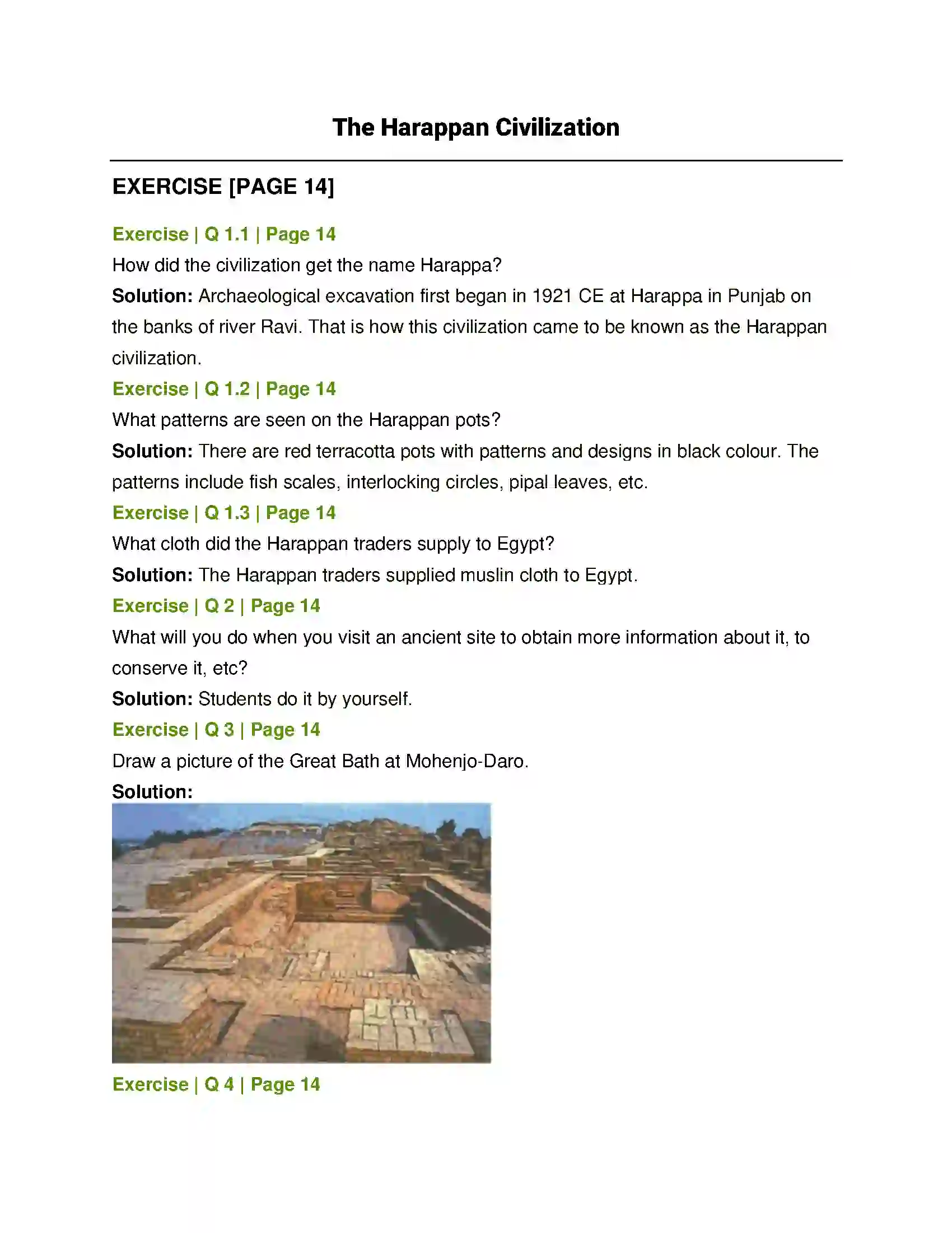 Maharashtra Board Class 6th History and Civics The Harappan Civilization Solution 1