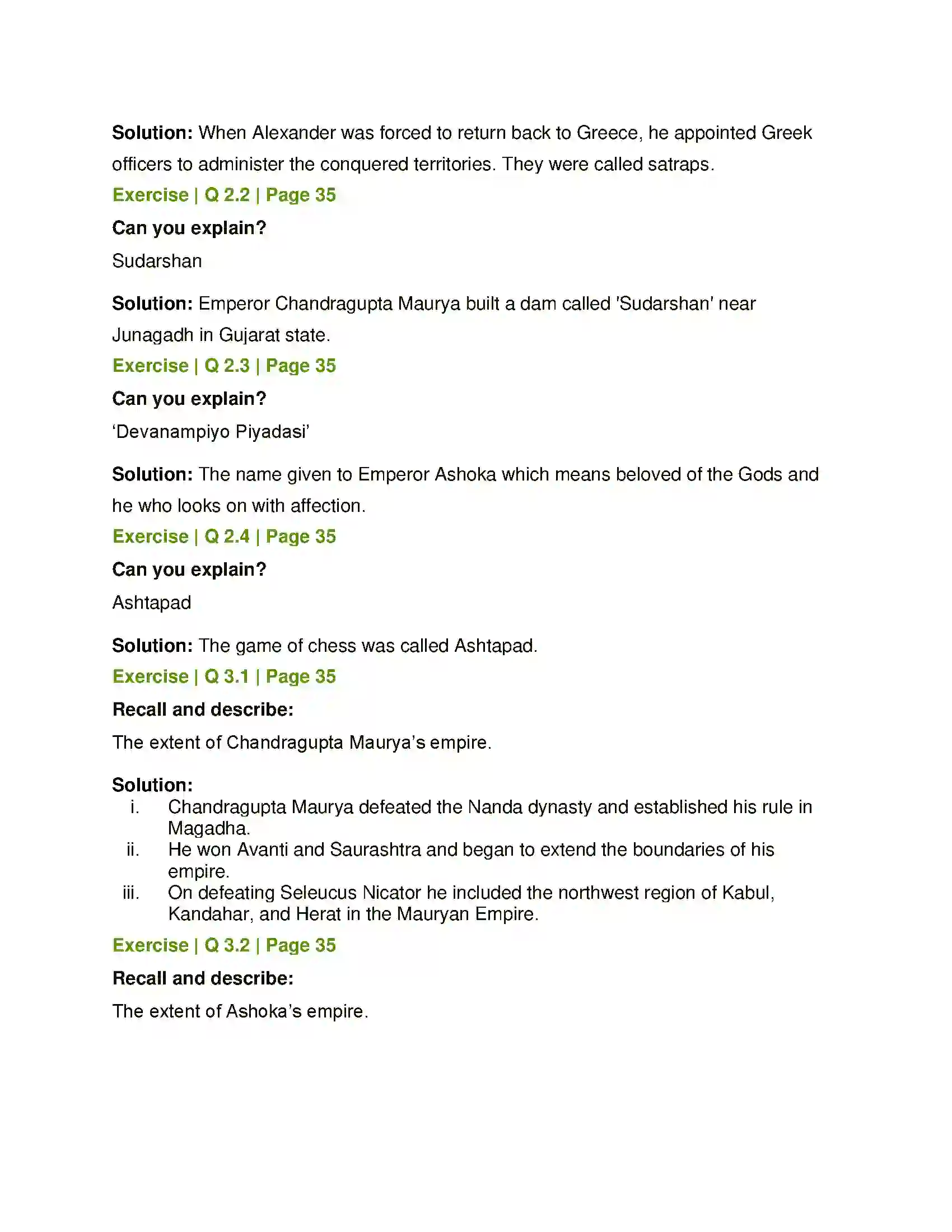 Maharashtra Board Class 6th History and Civics India During the Maurya Period Solution 2