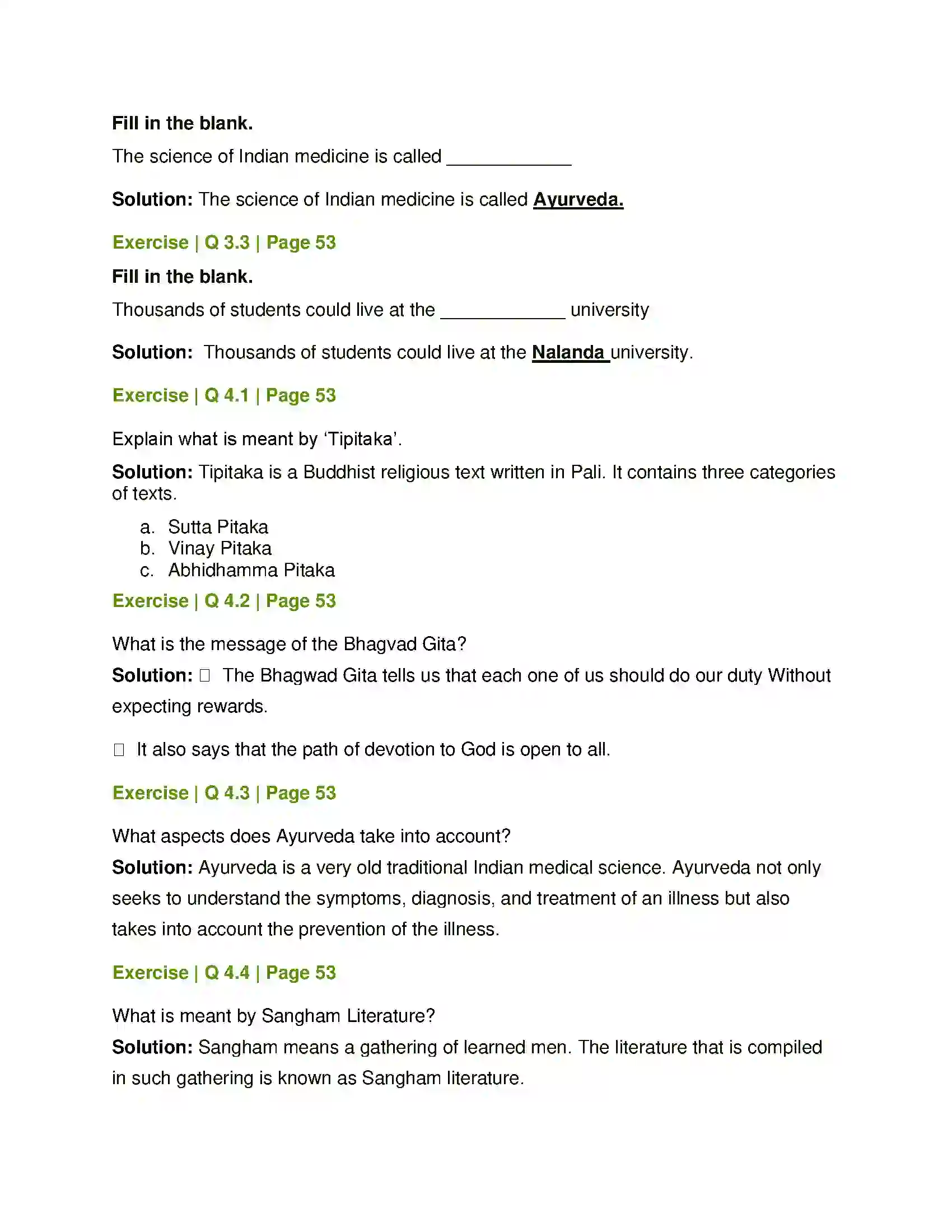 Maharashtra Board Class 6th History and Civics Ancient India Cultural Solution 2