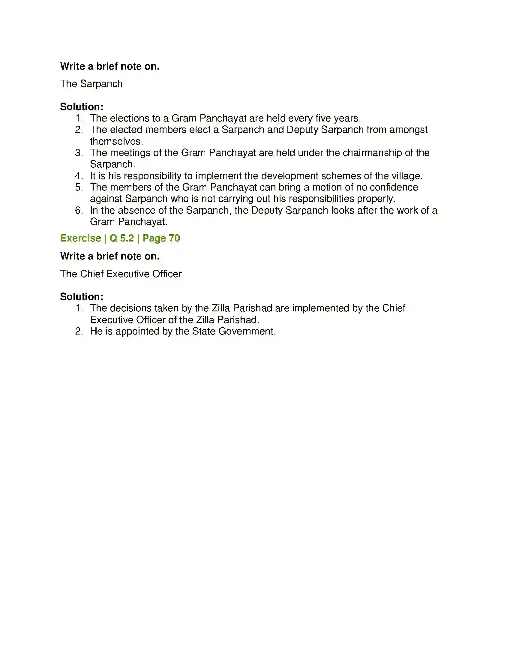 Maharashtra Board Class 6th History and Civics Rural Local Government Bodies Solution 3