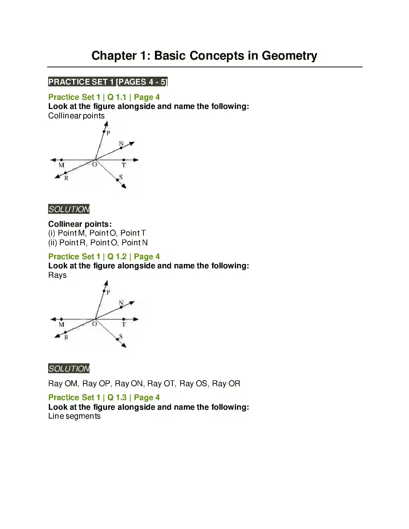 Maharashtra Board Class 6th Mathematics Basic Concepts in Geometry Solution 1