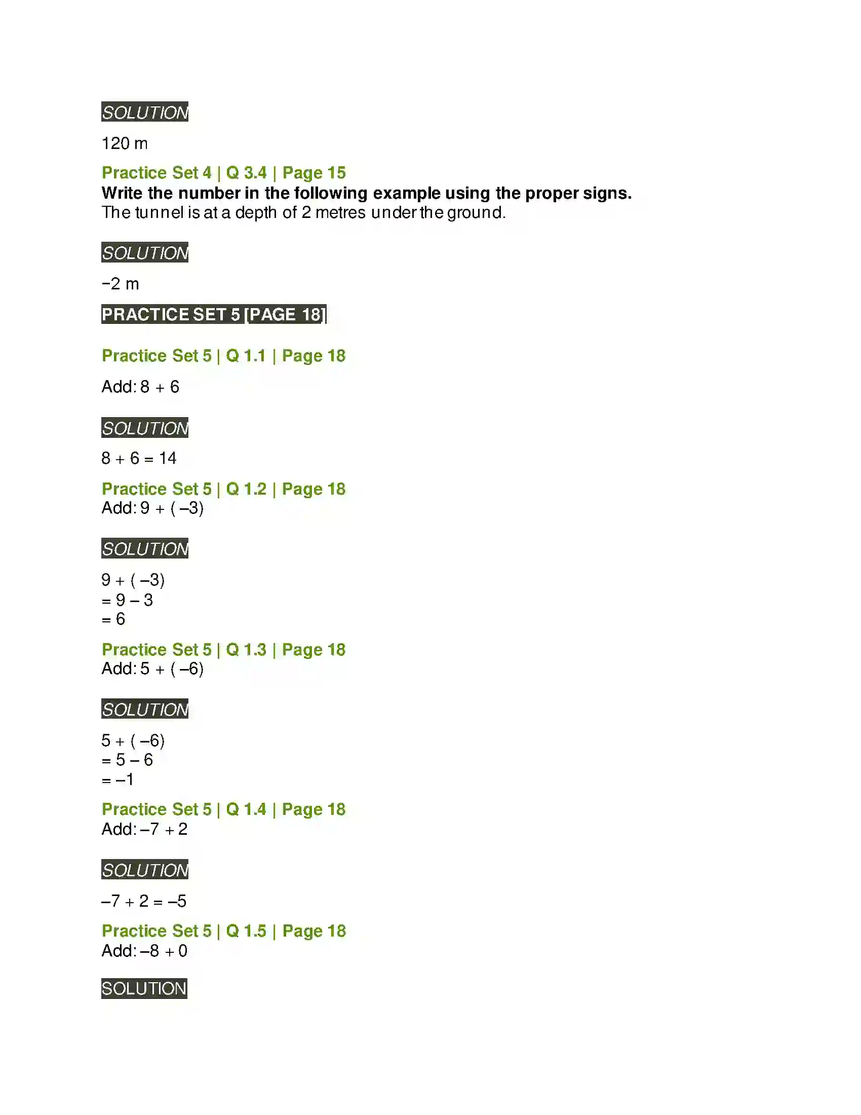 Maharashtra Board Class 6th Mathematics Integers Solution 2