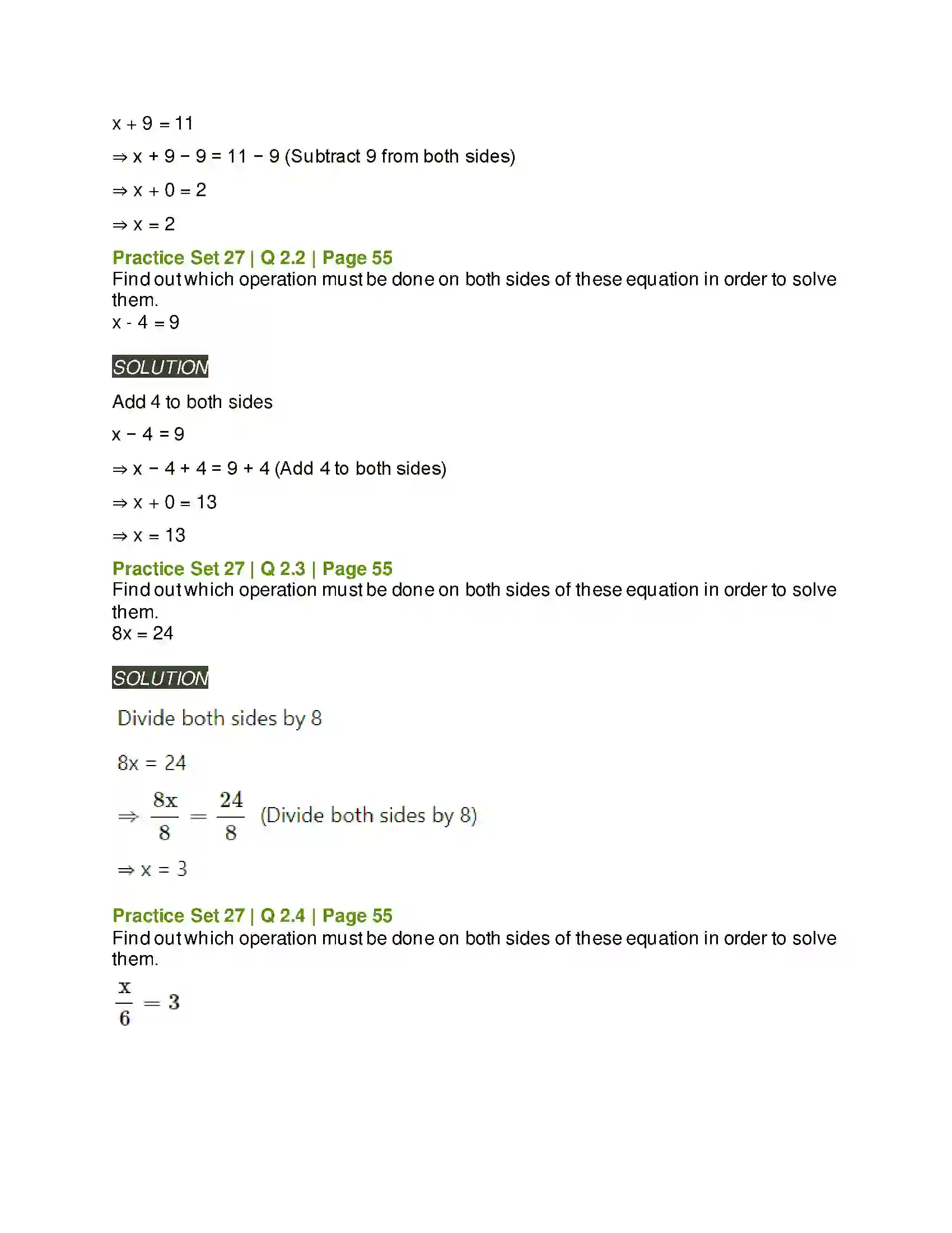 Maharashtra Board Class 6th Mathematics Equations Solution 3