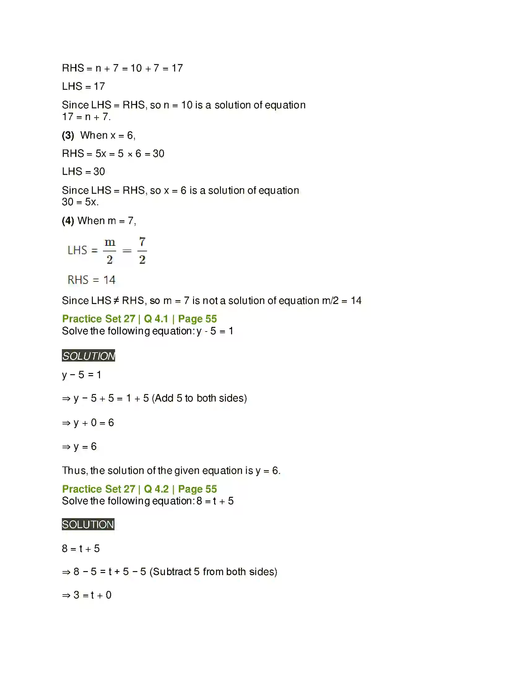 Maharashtra Board Class 6th Mathematics Equations Solution 5