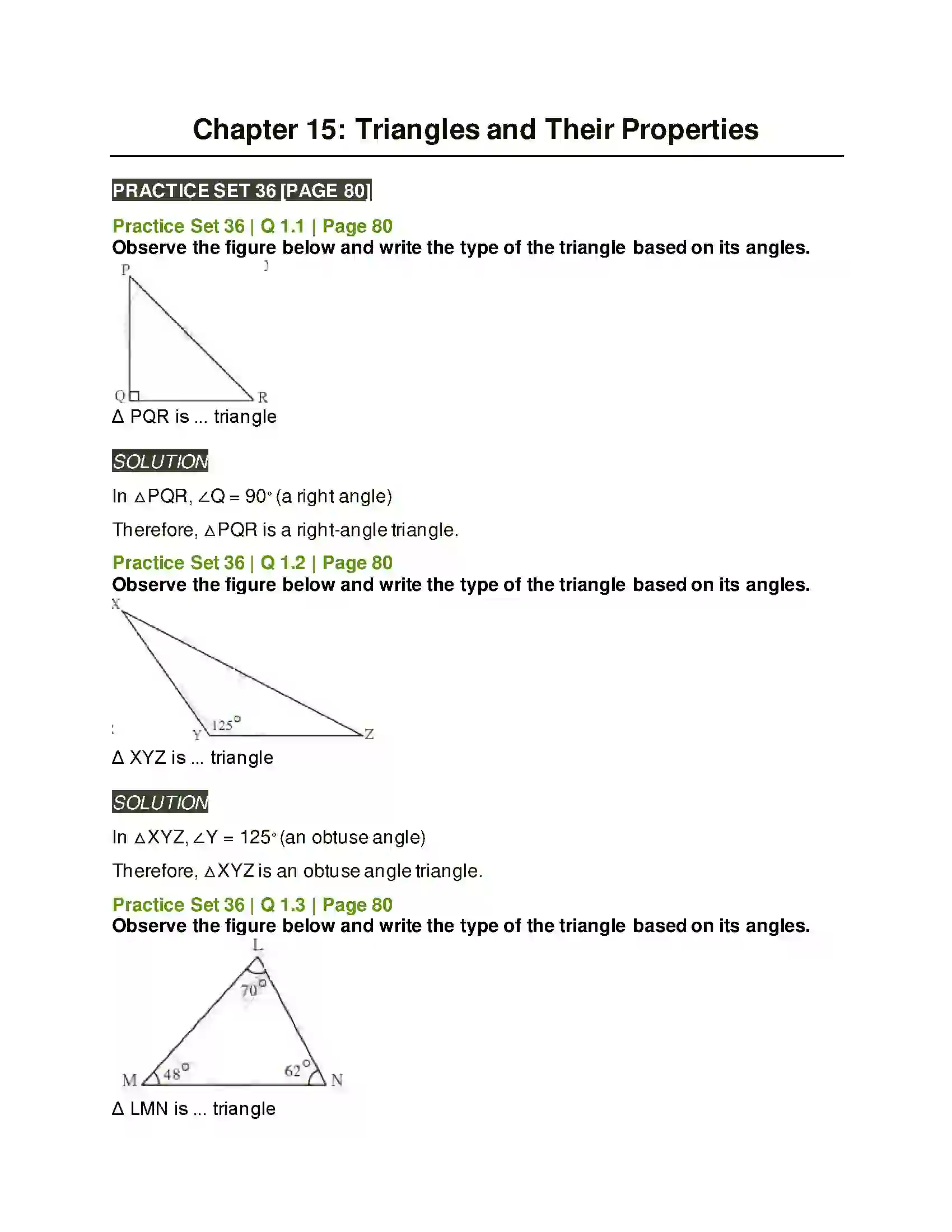 Maharashtra Board Class 6th Mathematics Triangles and Their Properties Solution 1