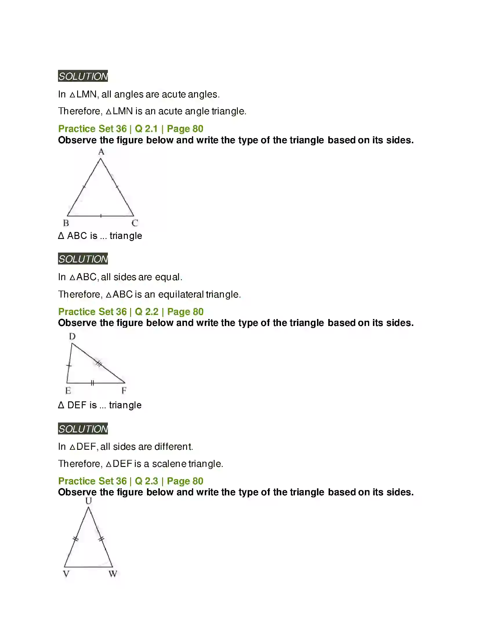 Maharashtra Board Class 6th Mathematics Triangles and Their Properties Solution 2
