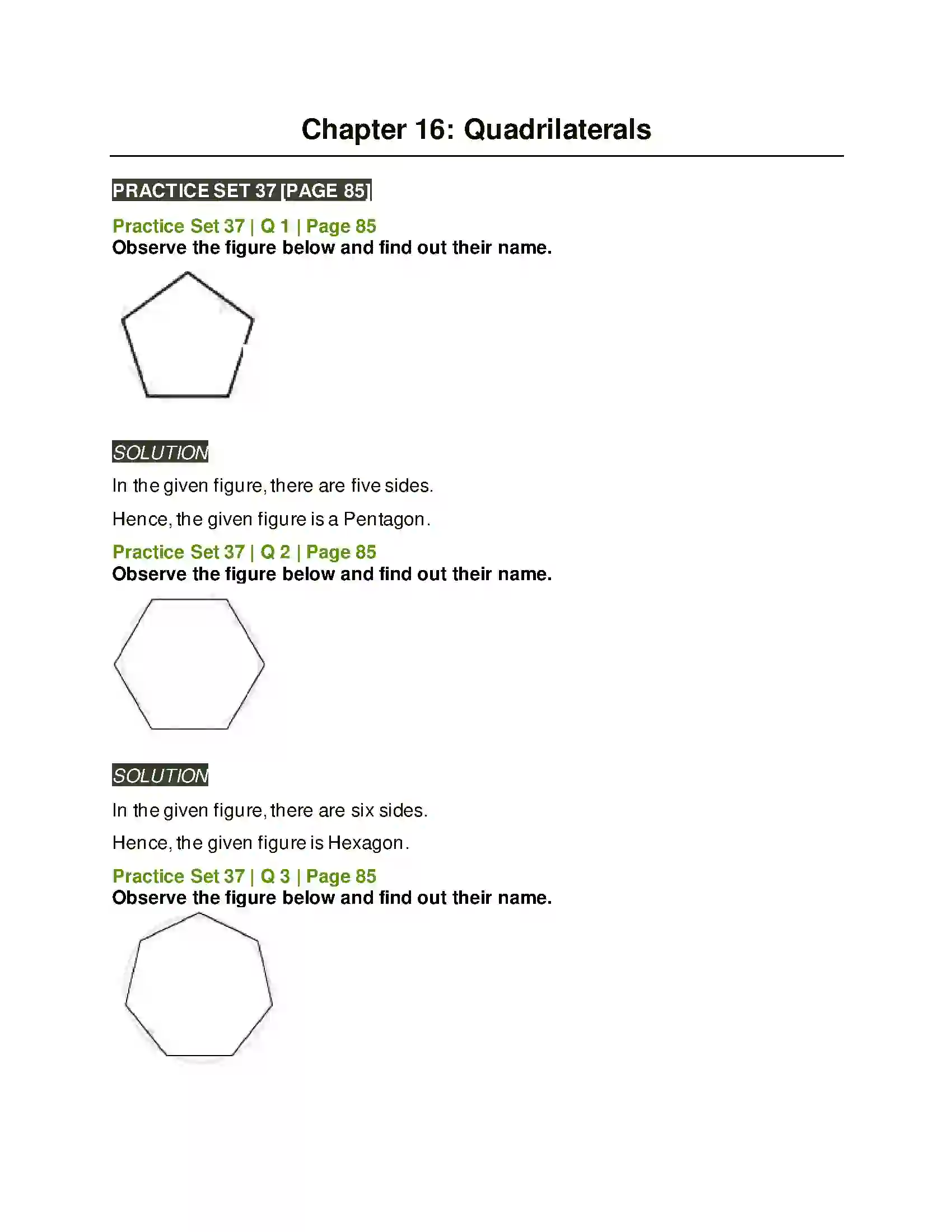 Maharashtra Board Class 6th Mathematics Quadrilaterals Solution 1