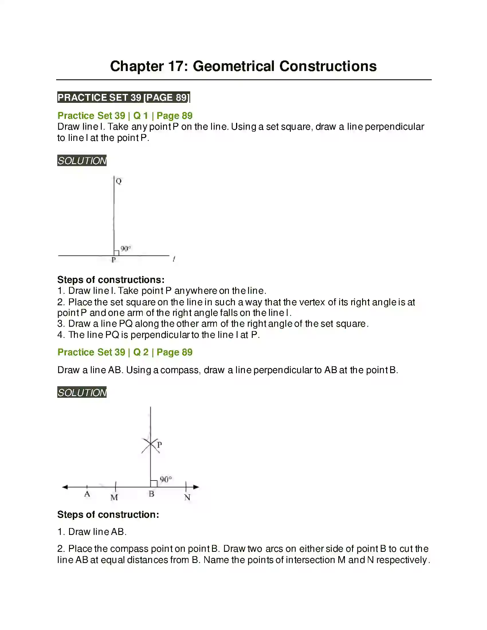 Maharashtra Board Class 6th Mathematics Geometrical Constructions Solution 1