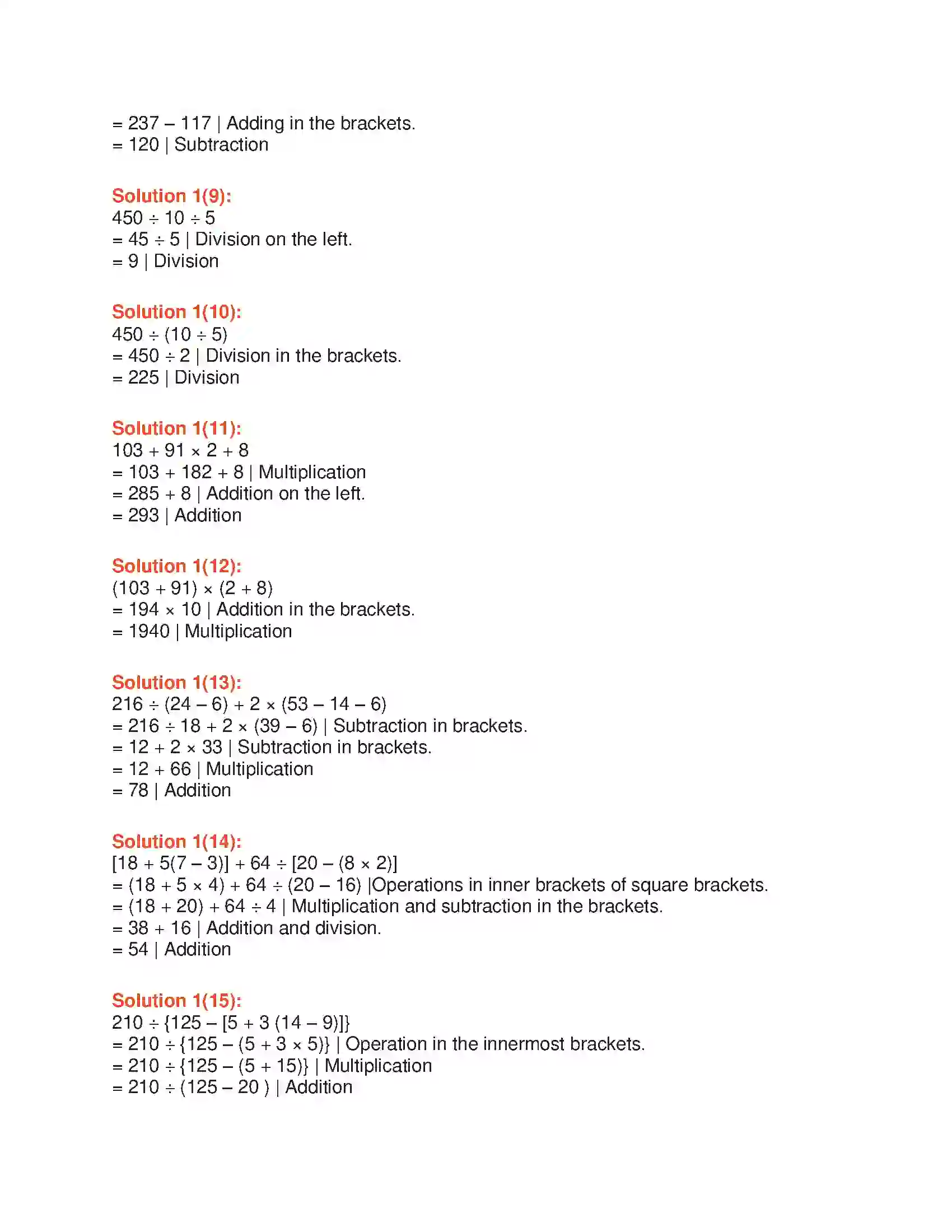 Maharashtra Board Class 6th Mathematics Order of operations and the Use of Brackets Solution 2