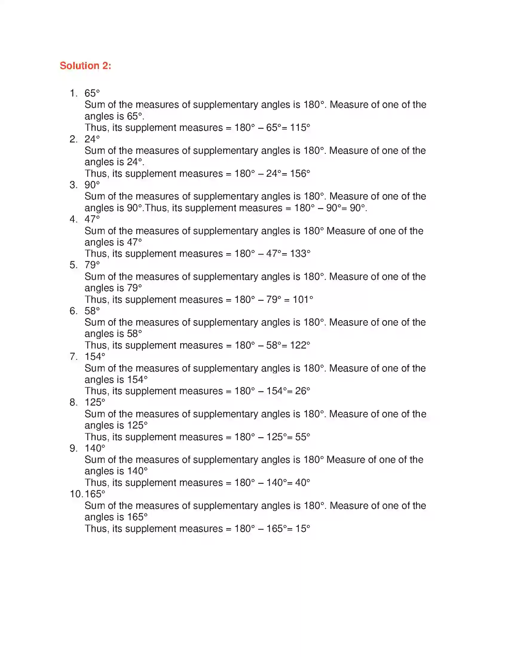 Maharashtra Board Class 6th Mathematics Pairs of Angles Solution 2