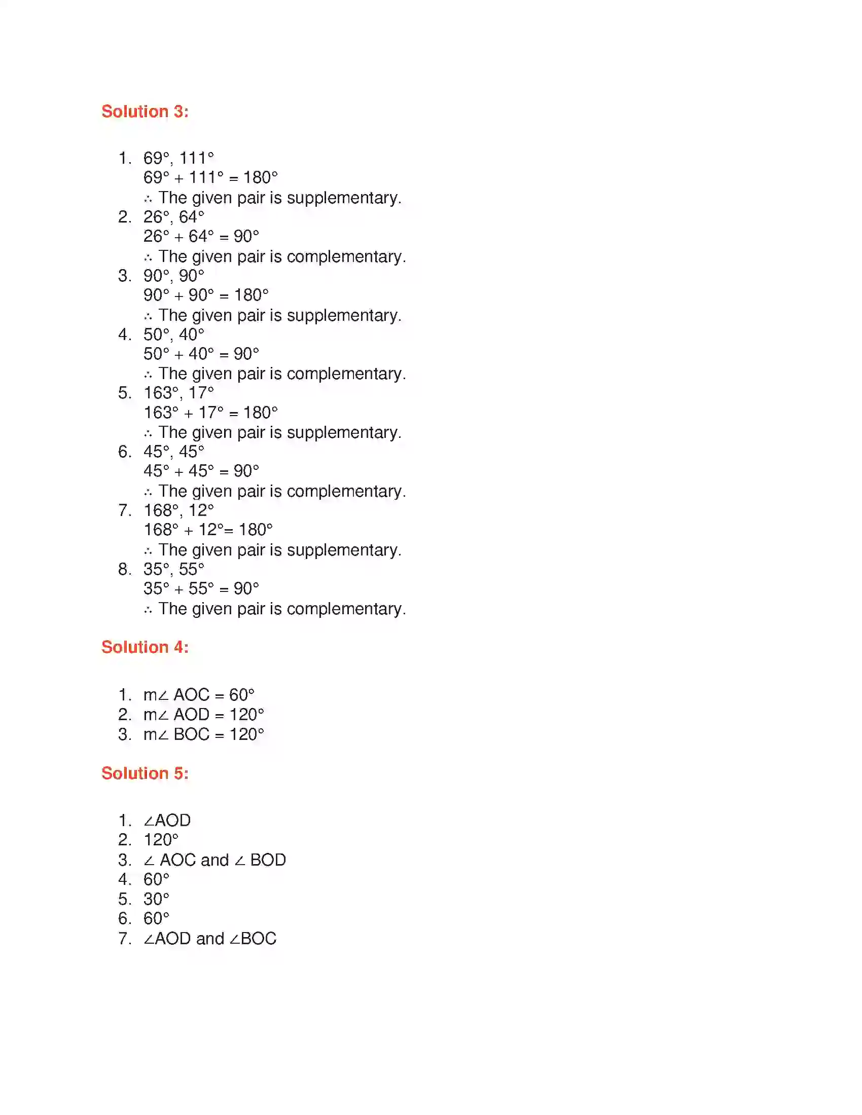 Maharashtra Board Class 6th Mathematics Pairs of Angles Solution 3