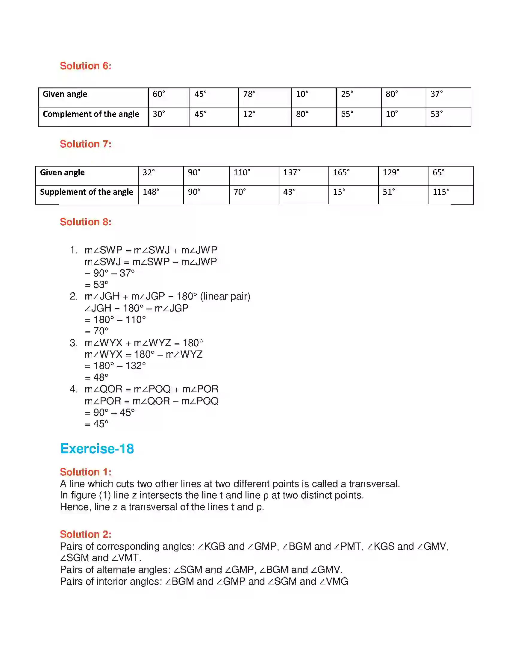 Maharashtra Board Class 6th Mathematics Pairs of Angles Solution 4