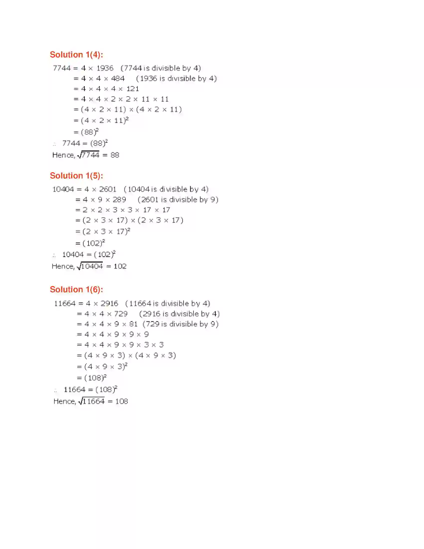 Maharashtra Board Class 6th Mathematics Squares and Square Roots Solution 5