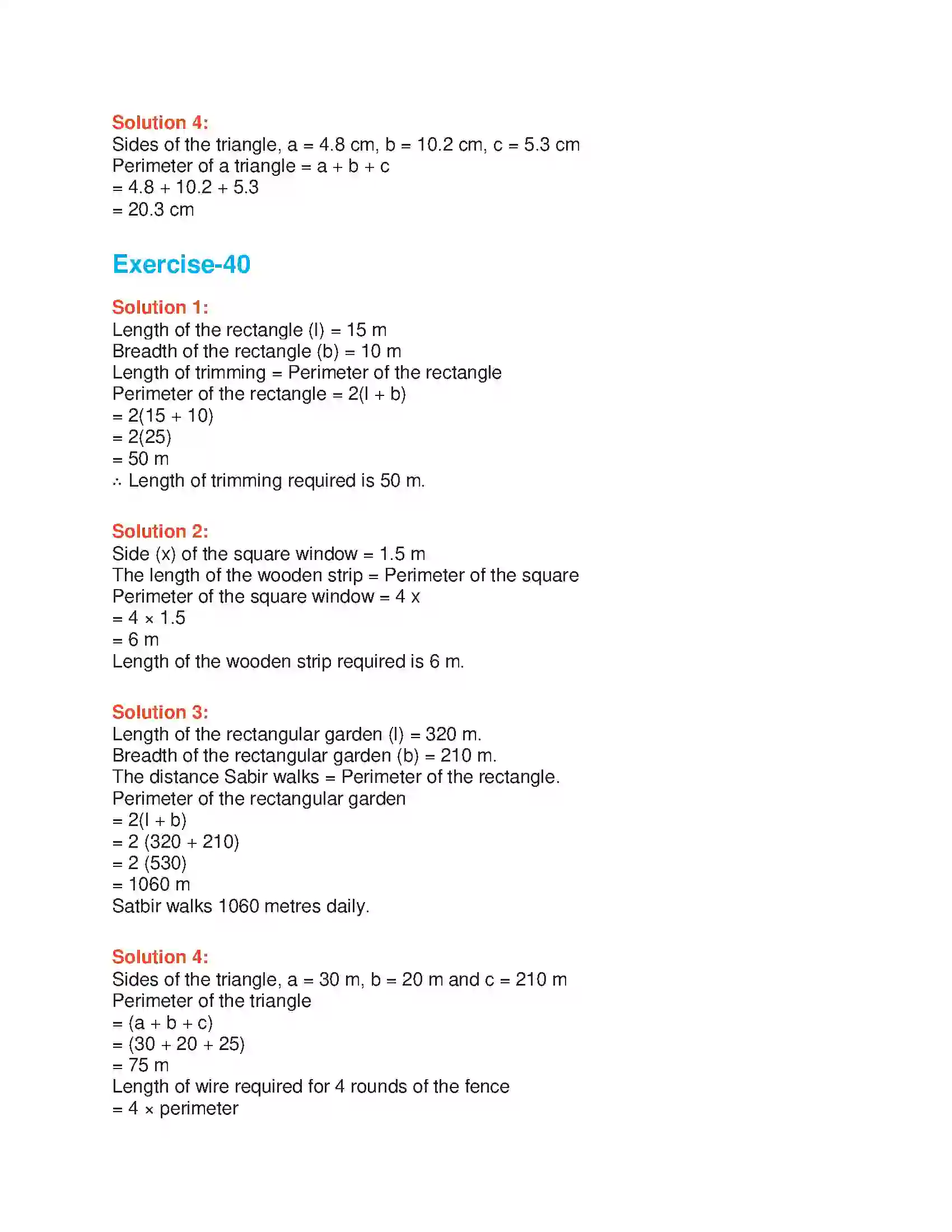 Maharashtra Board Class 6th Mathematics Perimeter Solution 2