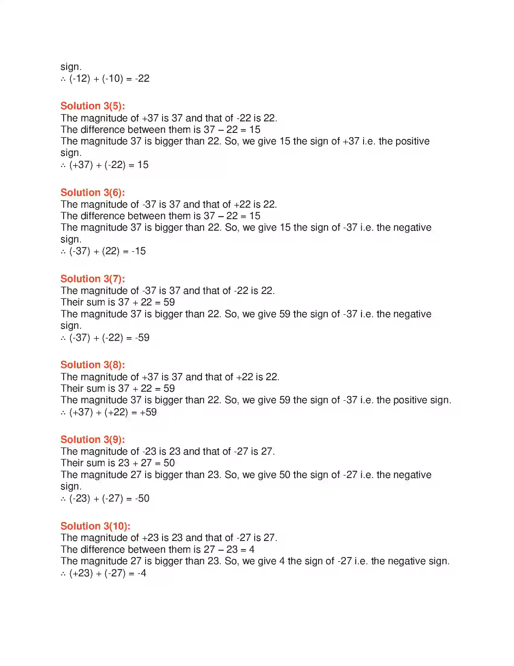Maharashtra Board Class 6th Mathematics Integers Solution 5