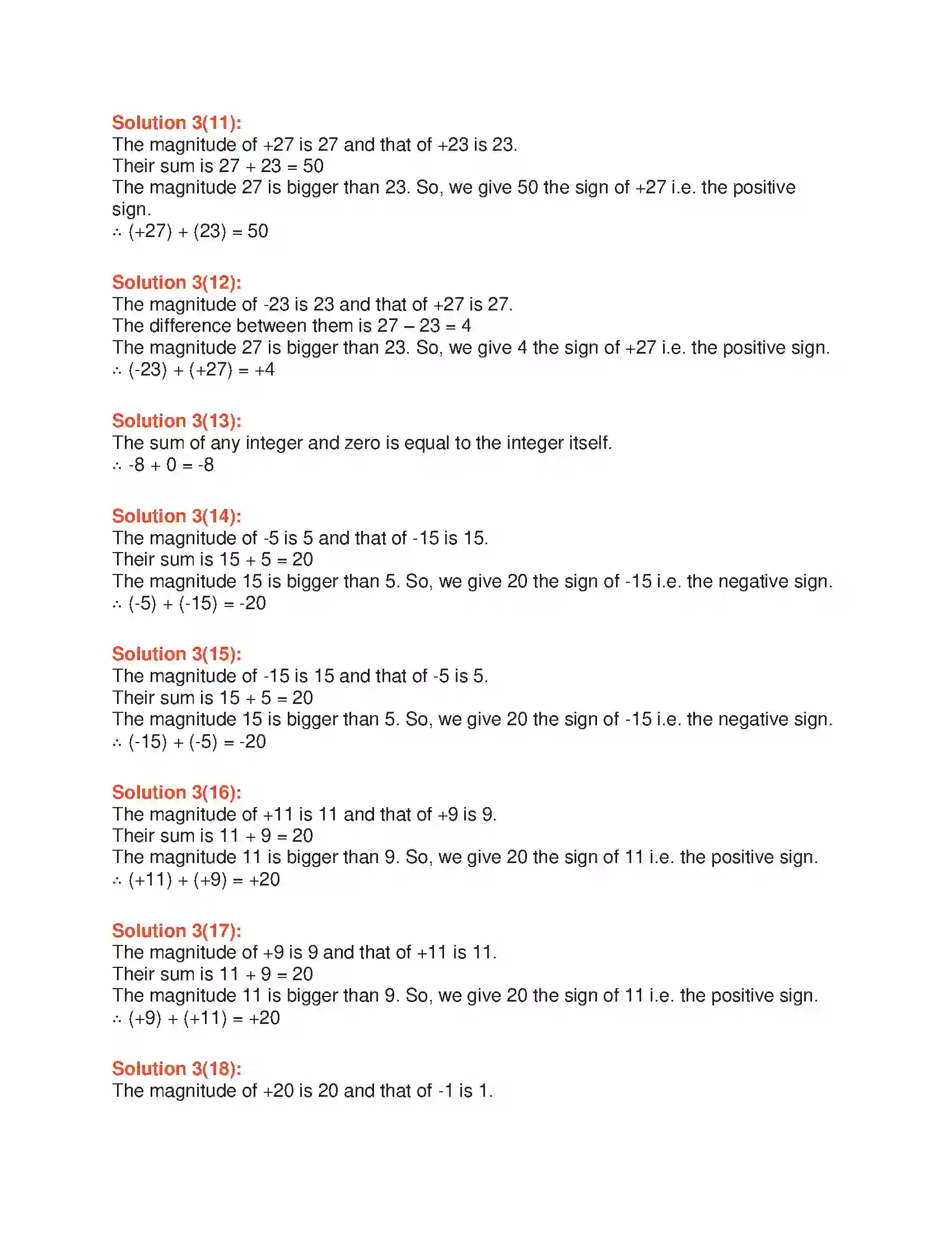 Maharashtra Board Class 6th Mathematics Integers Solution 6