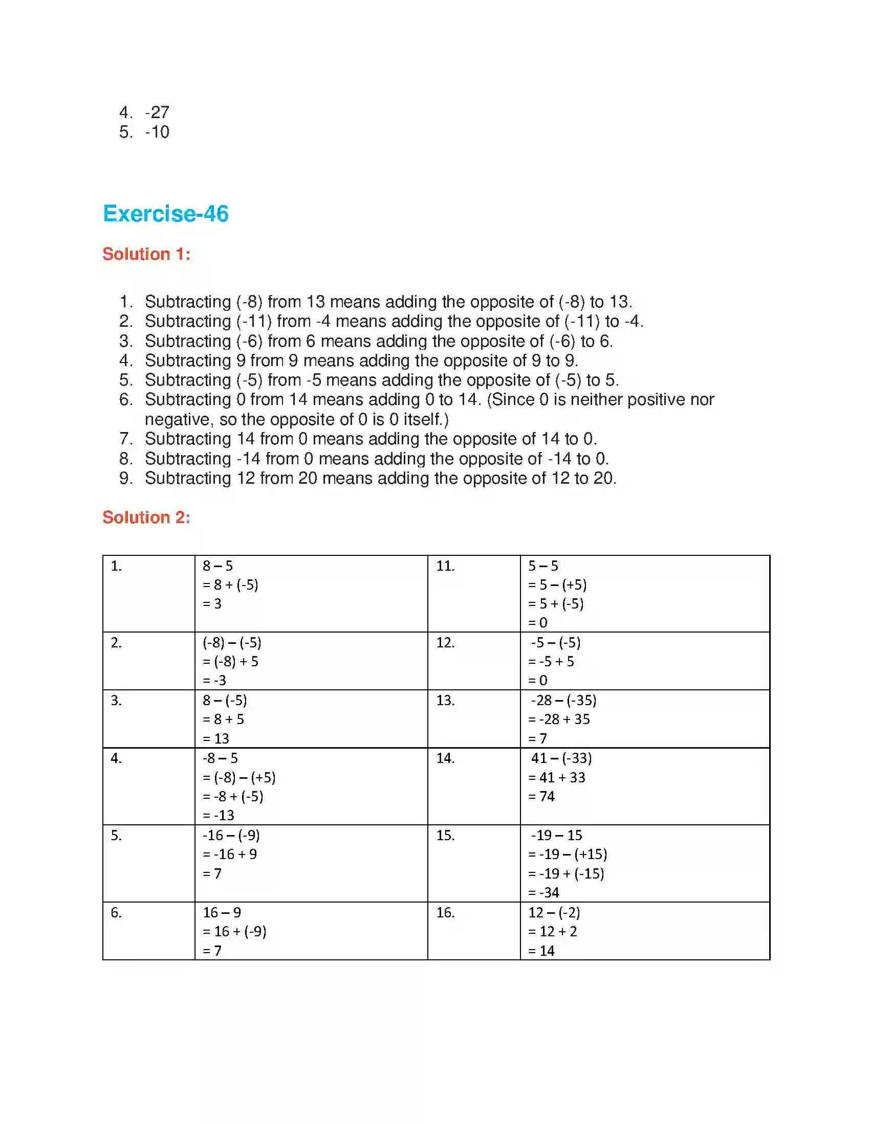 Maharashtra Board Class 6th Mathematics Integers Solution 8
