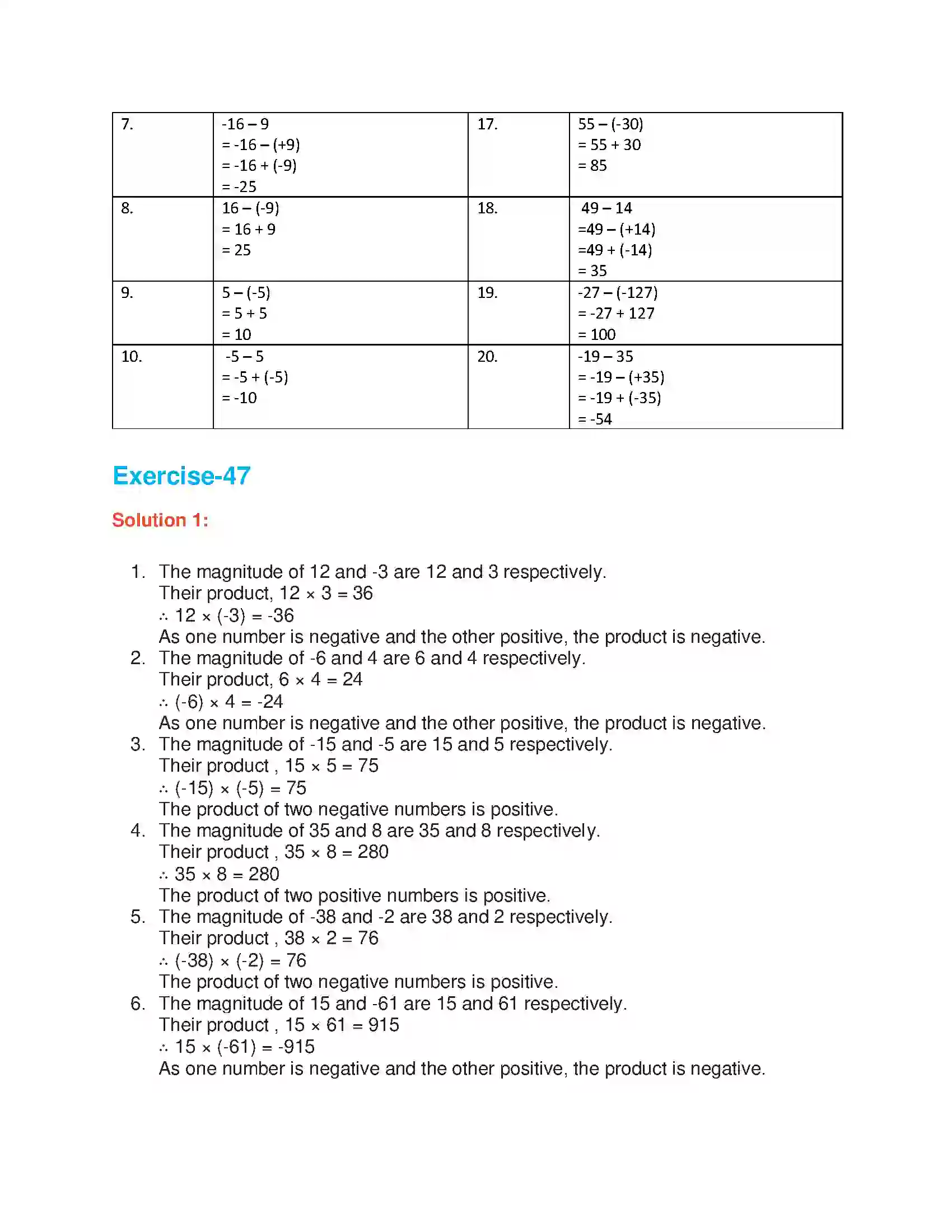 Maharashtra Board Class 6th Mathematics Integers Solution 9
