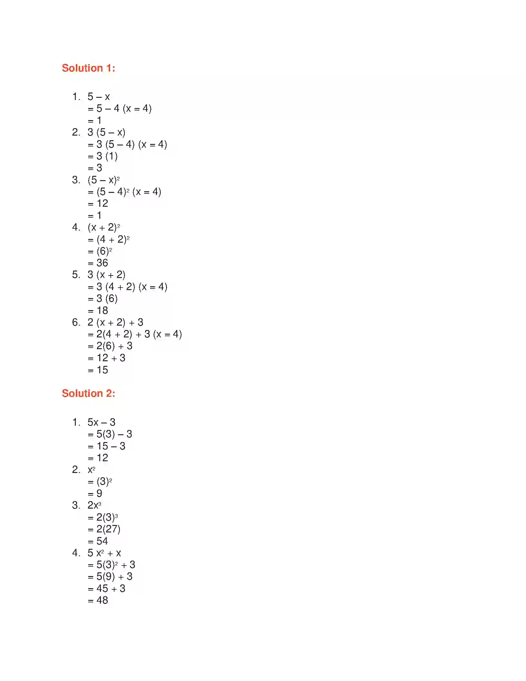 Maharashtra Board Class 6th Mathematics Algebraic Expressions Solution 2