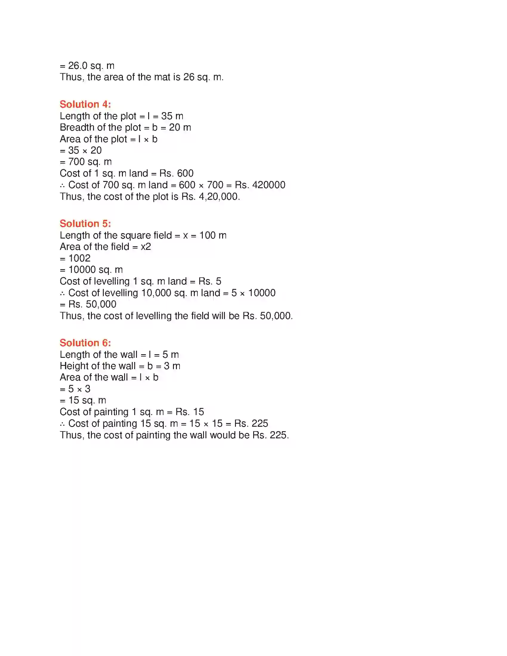 Maharashtra Board Class 6th Mathematics Area Solution 5
