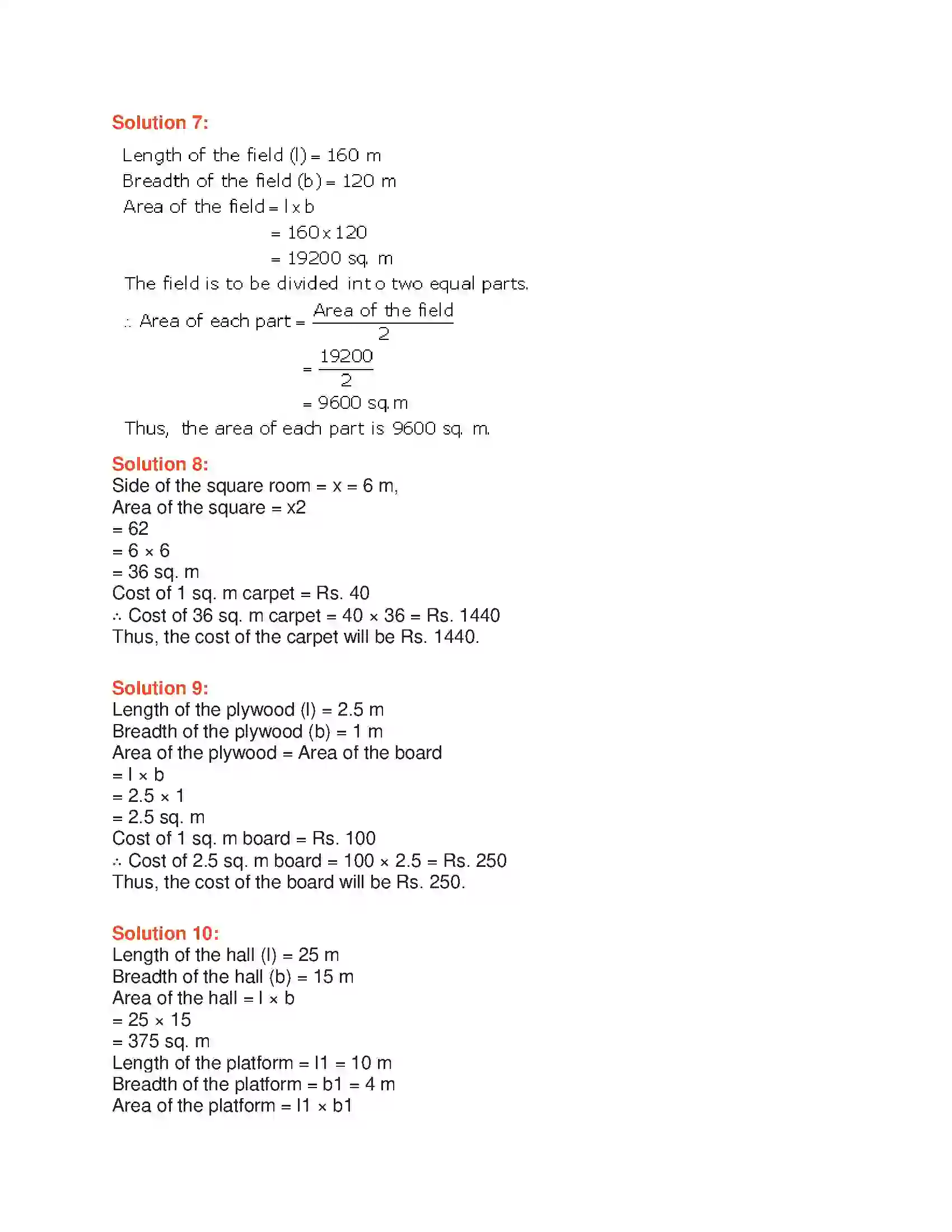 Maharashtra Board Class 6th Mathematics Area Solution 6