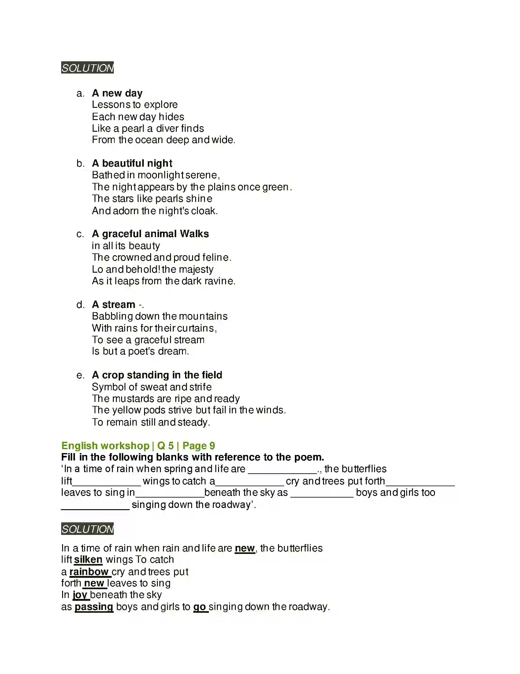 Maharashtra Board Class 7th English In Time of Silver Rain Solution 2