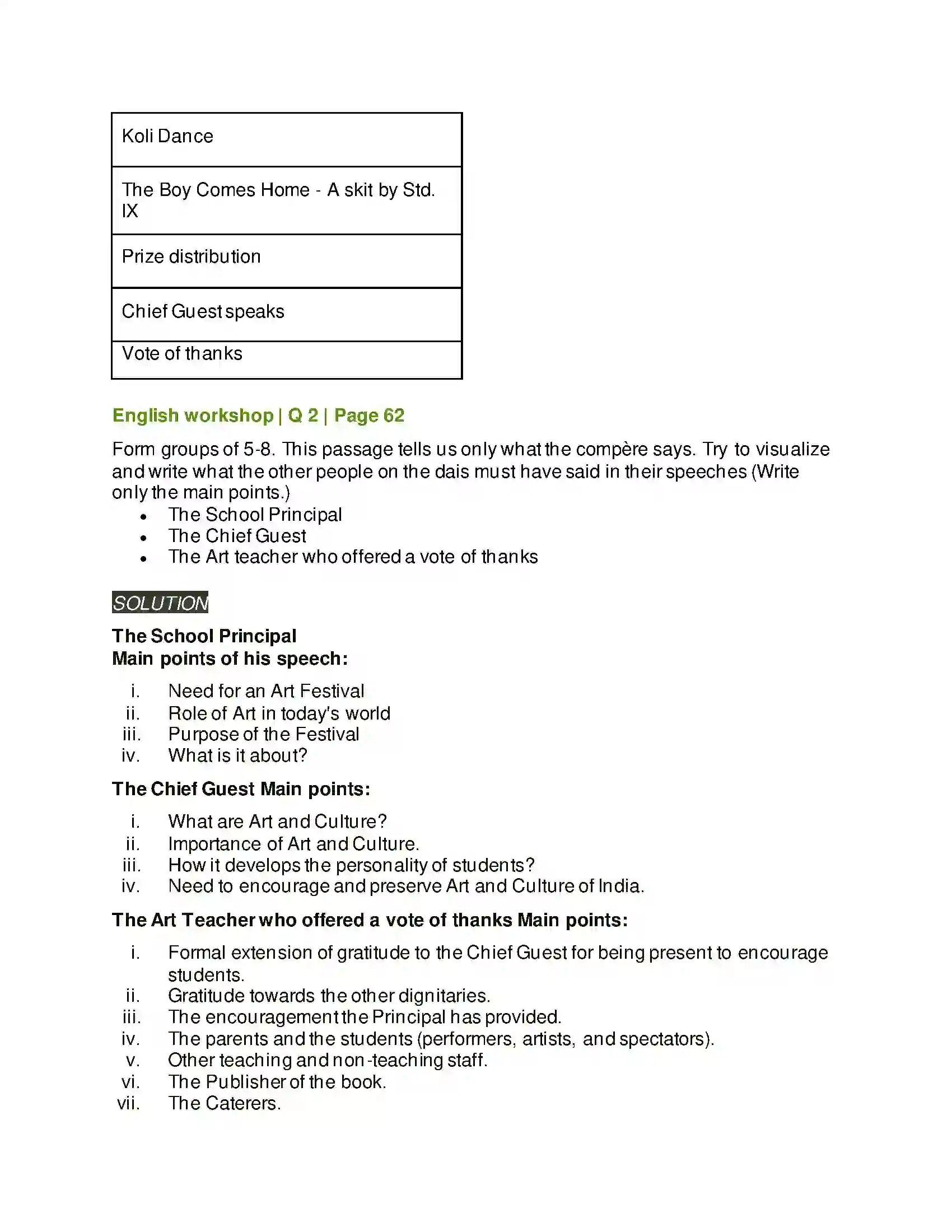 Maharashtra Board Class 7th English Compere a Programme Solution 2