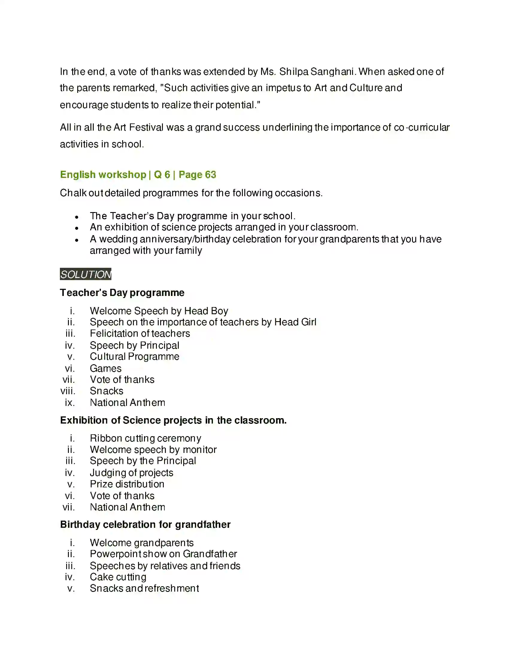 Maharashtra Board Class 7th English Compere a Programme Solution 6