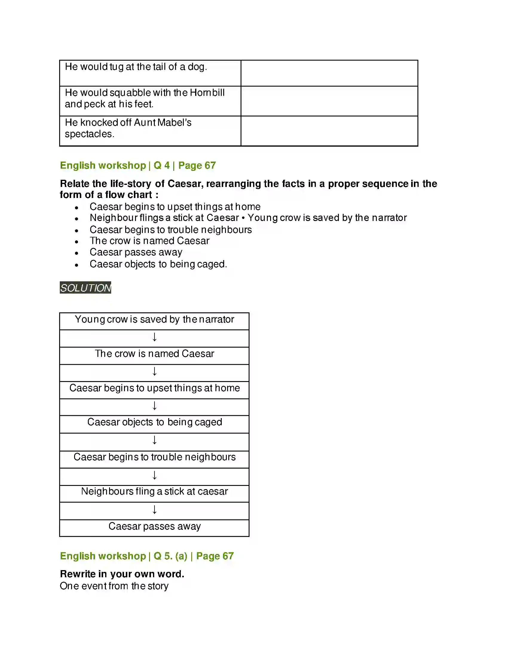 Maharashtra Board Class 7th English A Crow in the House Solution 3