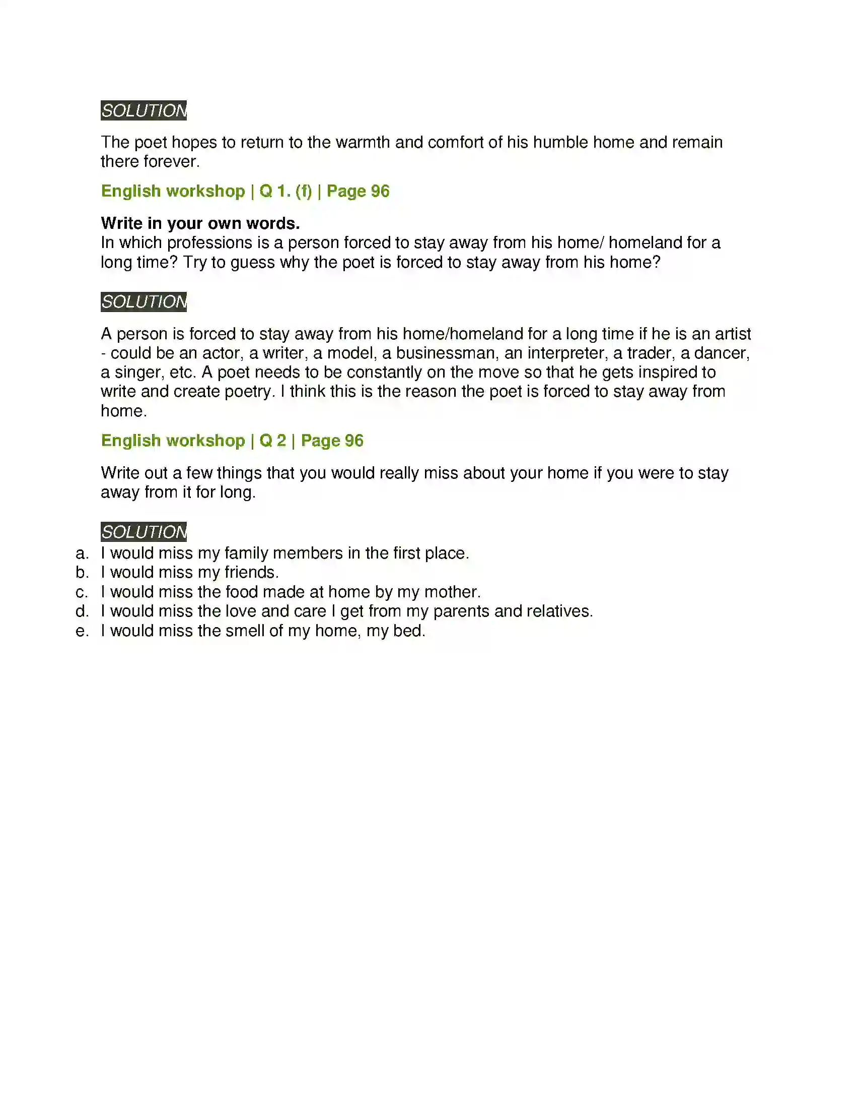 Maharashtra Board Class 7th English Home Sweet Home Solution 2
