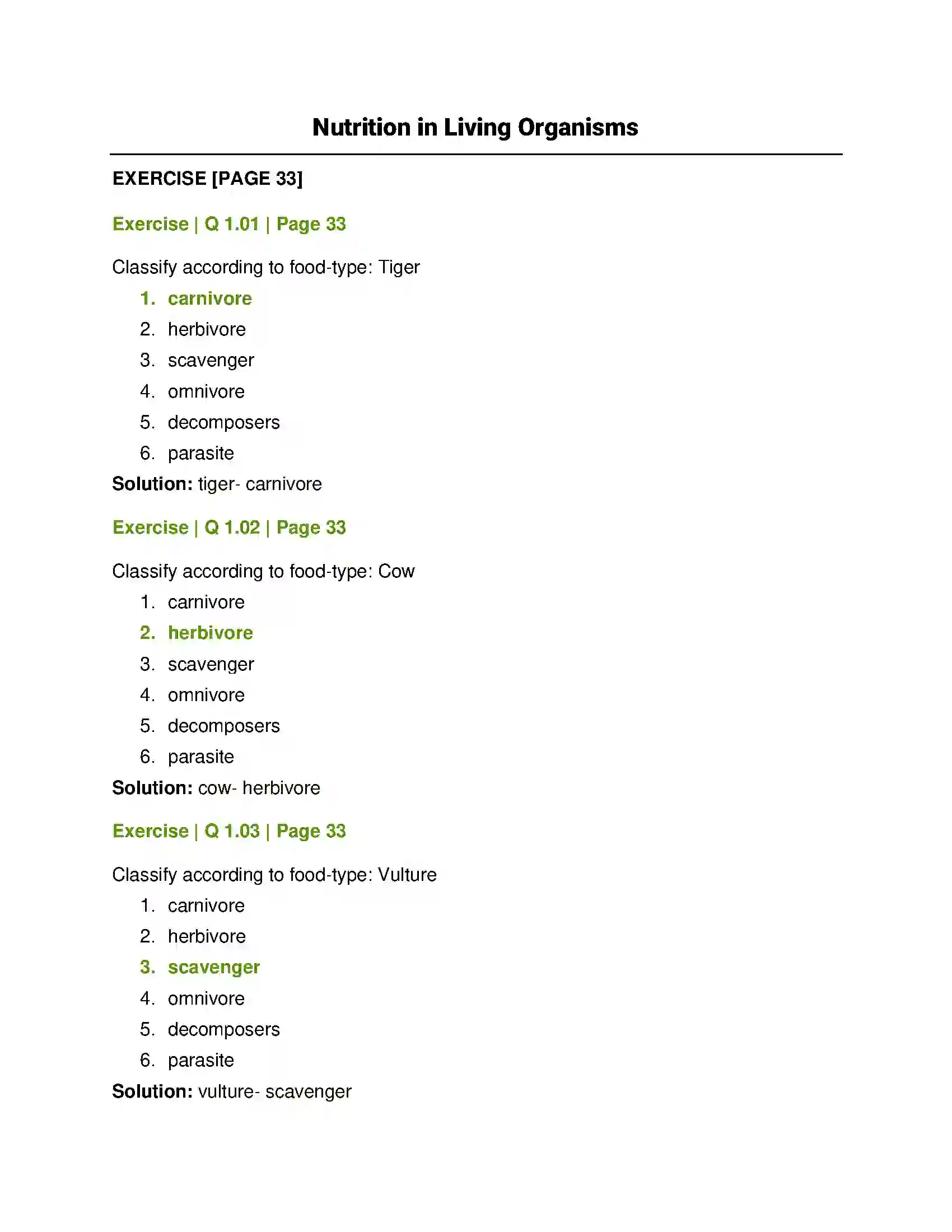Maharashtra Board Class 7th General Science Nutrition in Living Organisms Solution 1