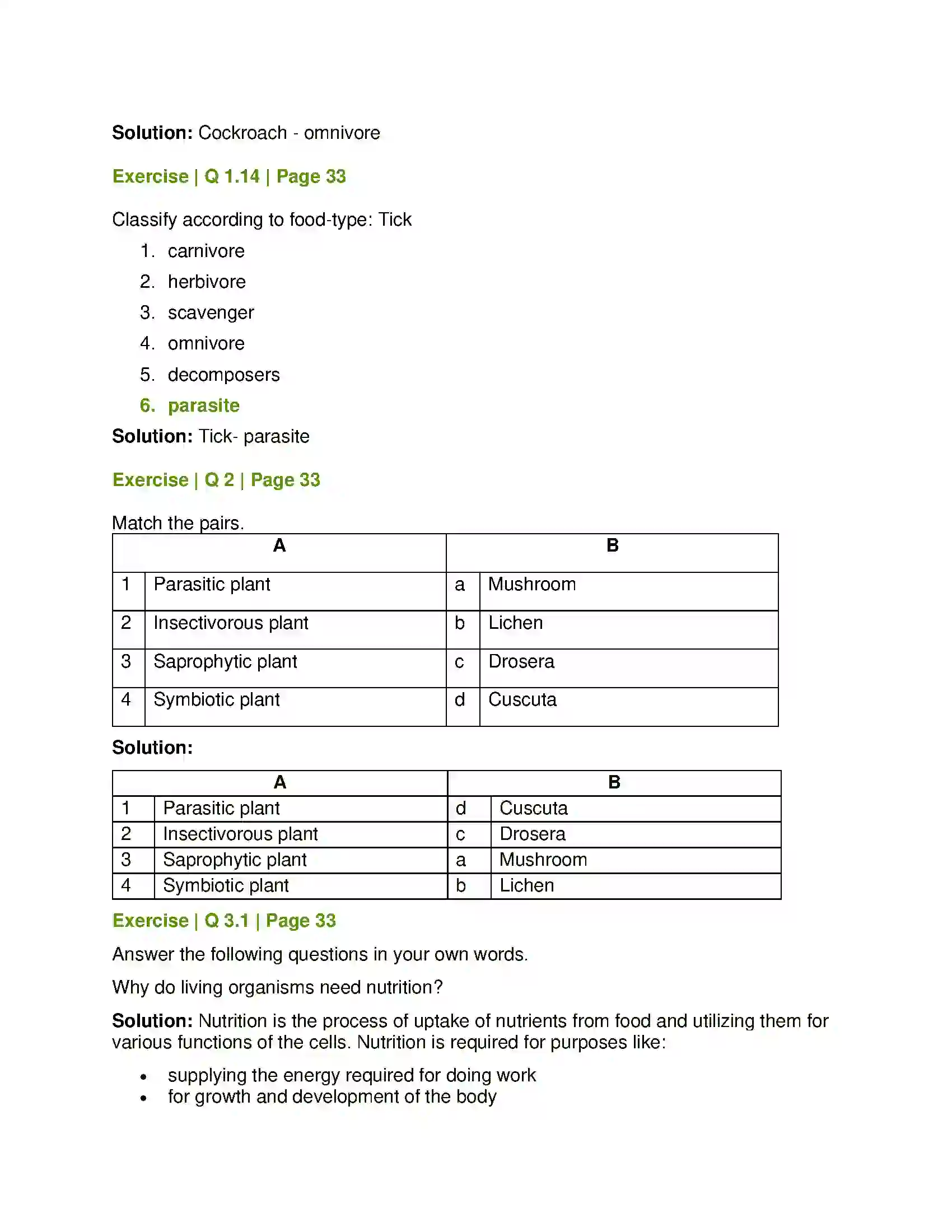 Maharashtra Board Class 7th General Science Nutrition in Living Organisms Solution 5