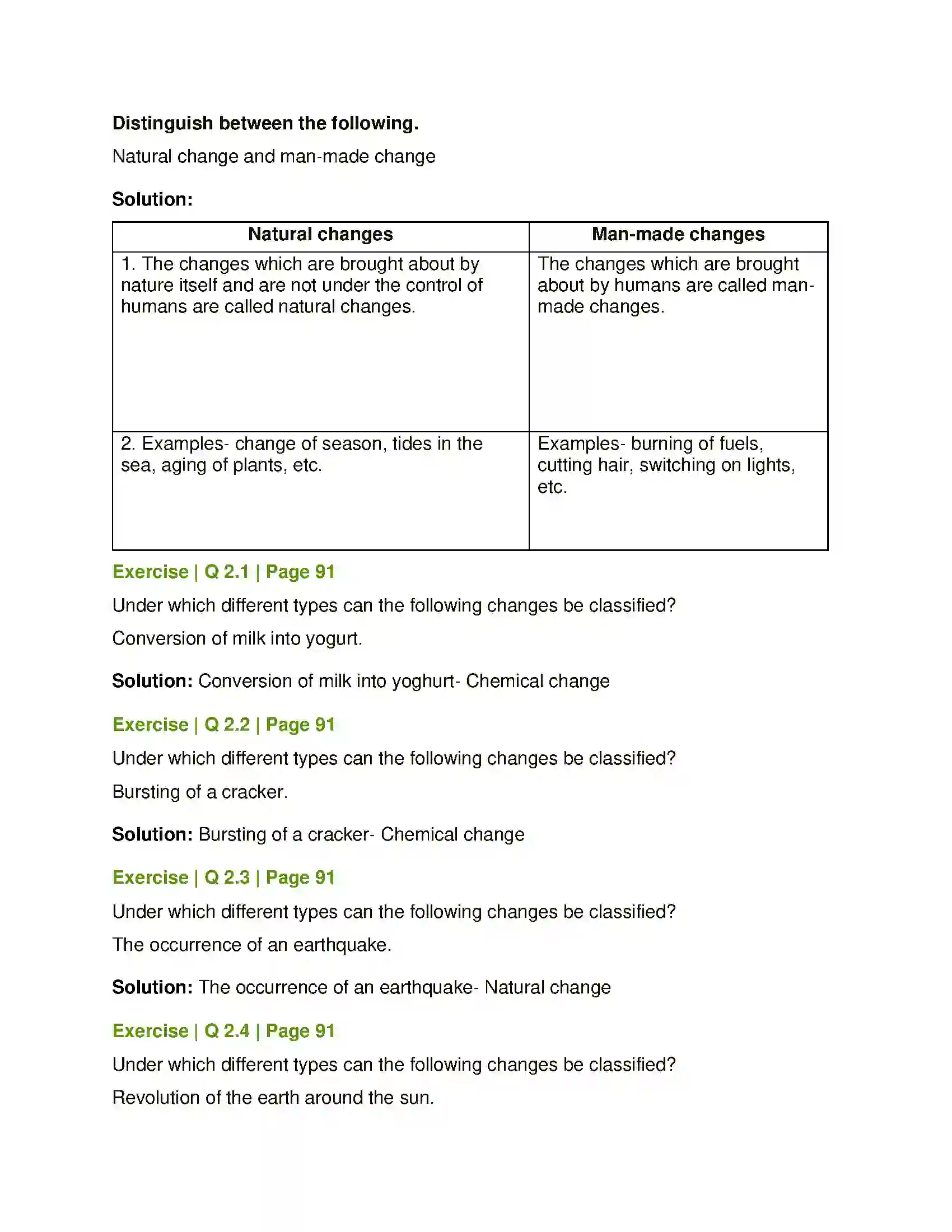 Maharashtra Board Class 7th General Science Changes – Physical and Chemical Solution 2