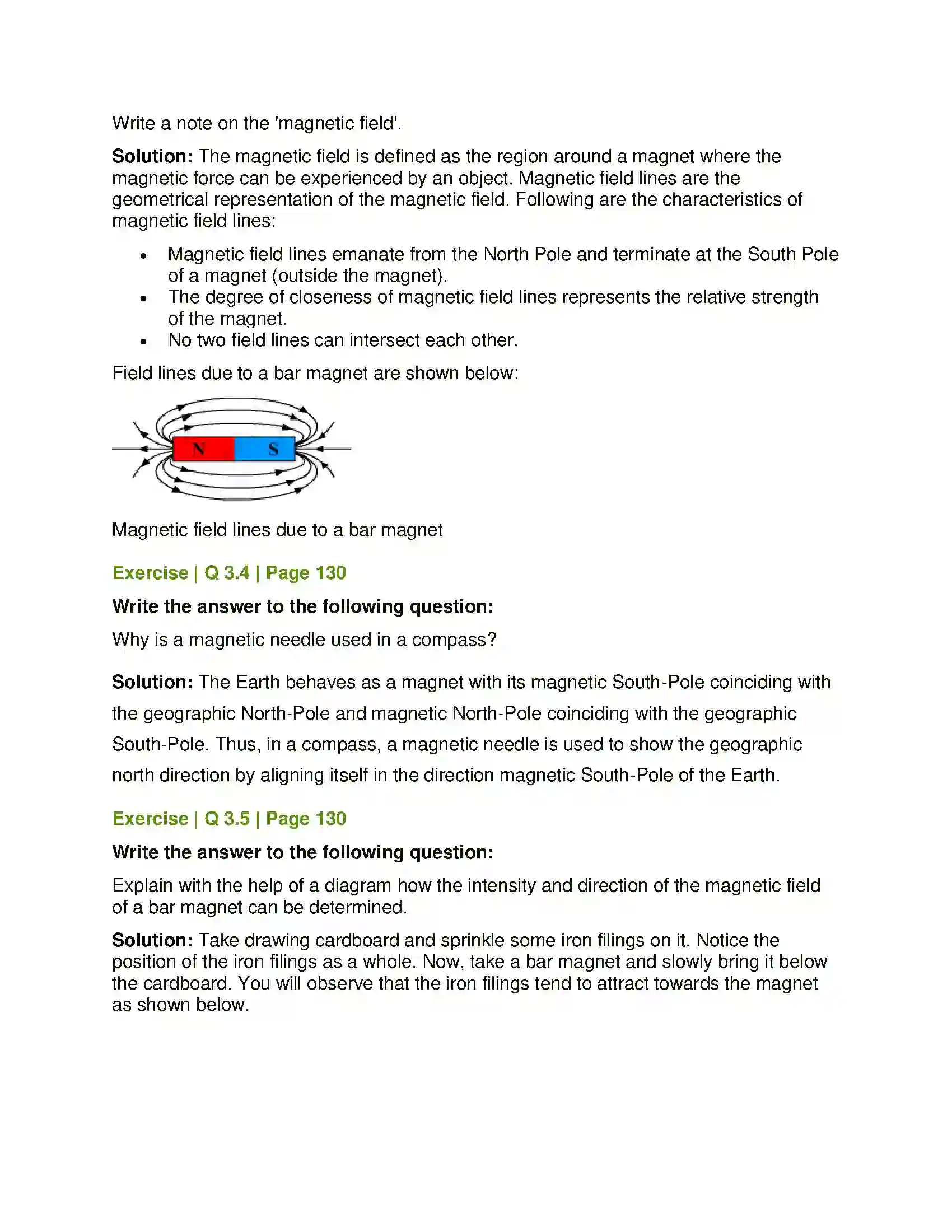 Maharashtra Board Class 7th General Science Properties of a Magnetic Field Solution 3
