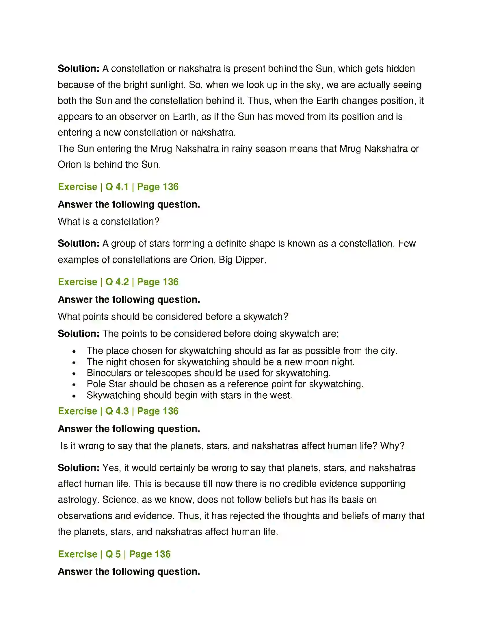 Maharashtra Board Class 7th General Science In the World of Stars Solution 3