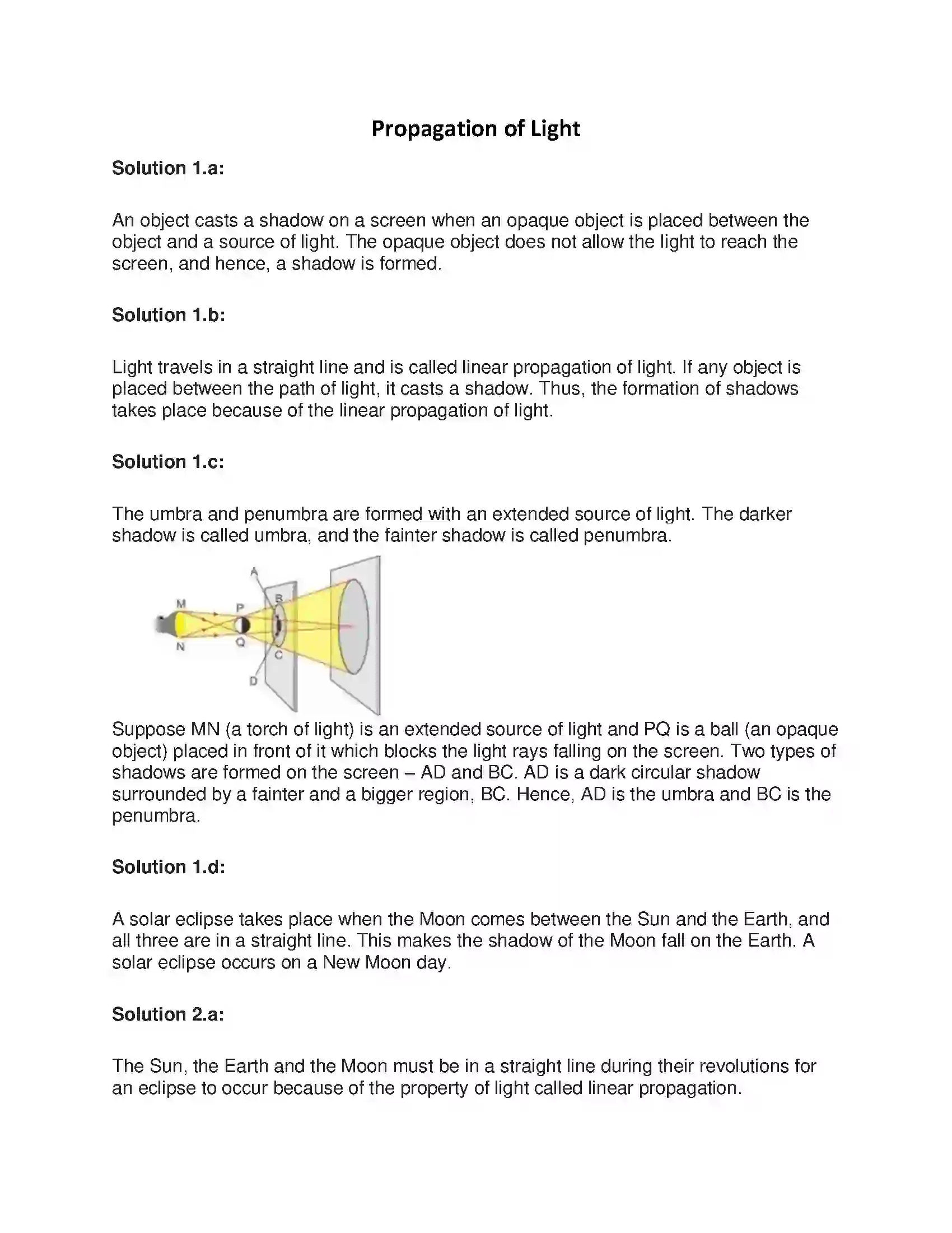 Maharashtra Board Class 7th General Science Propagation of Light Solution 1