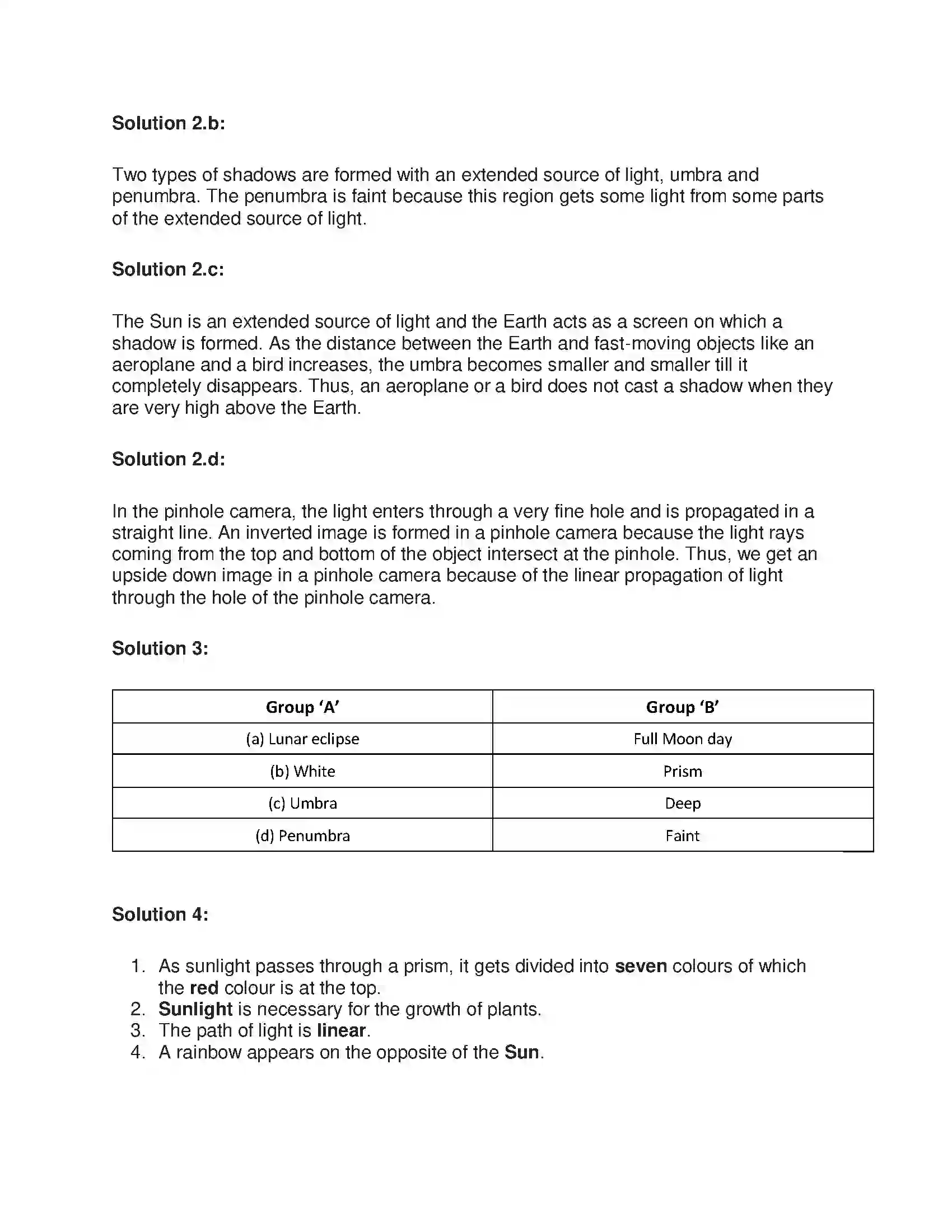 Maharashtra Board Class 7th General Science Propagation of Light Solution 2